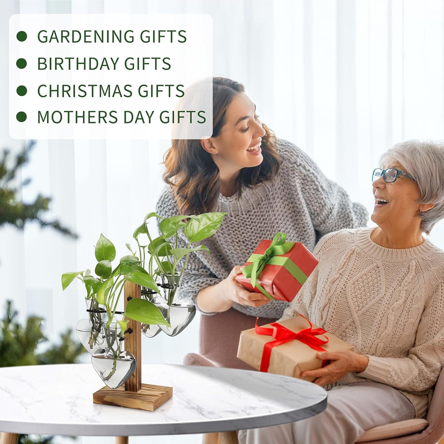 Plants Propagation Stations Plant Terrarium Kit Glass Planters for Indoor Plants House Plant Accessories Gift for Women - 4 Love Bulb Vase