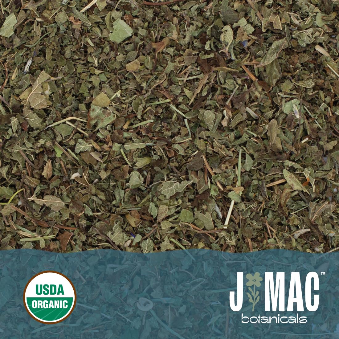 J Mac Botanicals Organic Lemon Balm (4 oz), Loose Leaf Tea, Dried Lemon Balm Tea, herbal Infusion, Lemon balm leaves, melissa officinalis tea, Certified USDA Organic