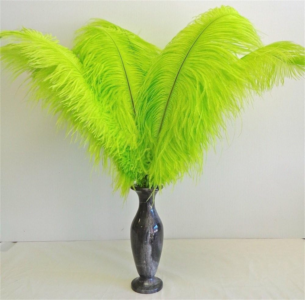 KOLIGHT 40pcs 12''~14''(30~35cm) Natural Ostrich Feathers for DIY Home Wedding Party Office Decoration (Lime)