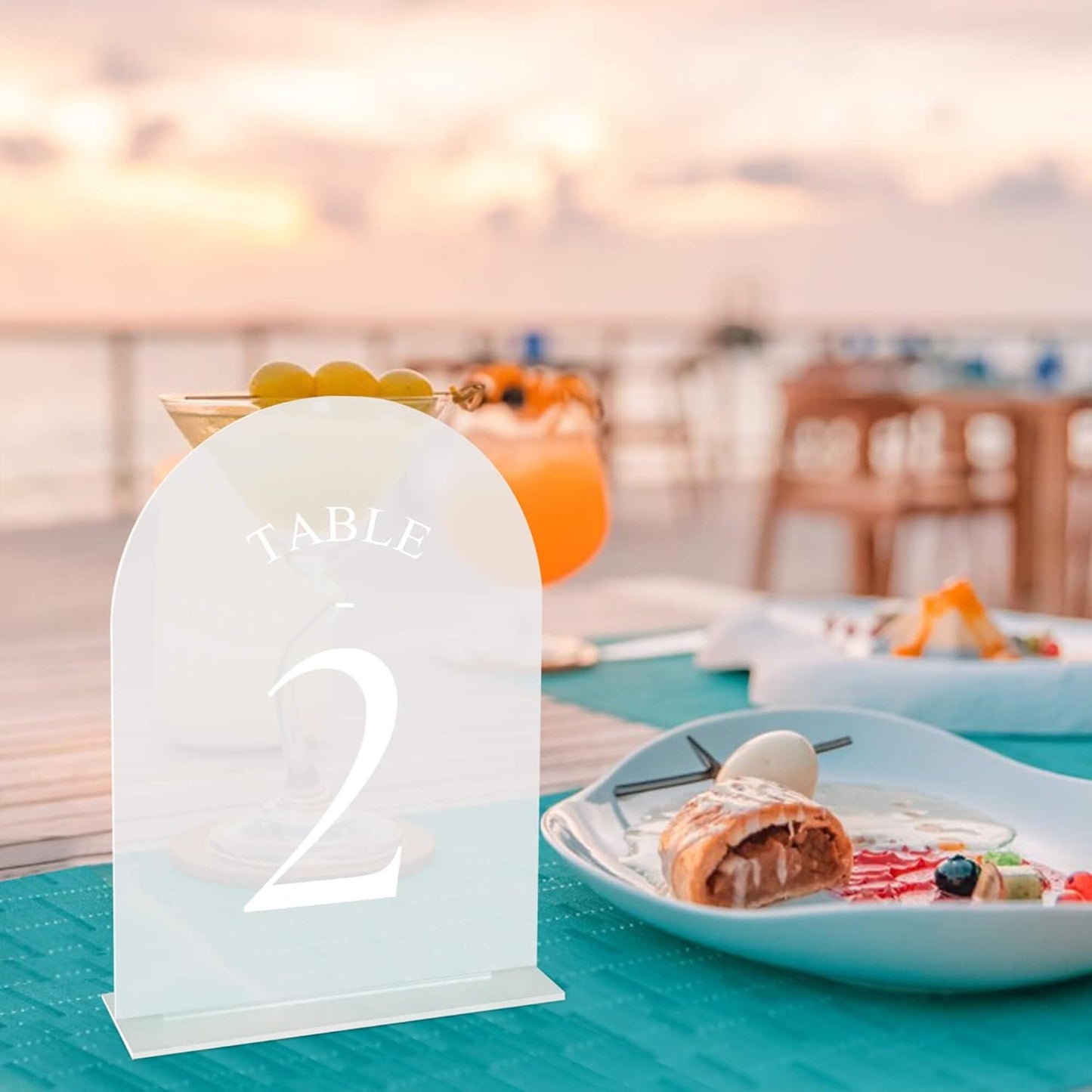 20 Pack Acrylic Table Numbers 1-20 - 5" X 7" Wedding Table Numbers for Reception, Party, Anniversary, Event