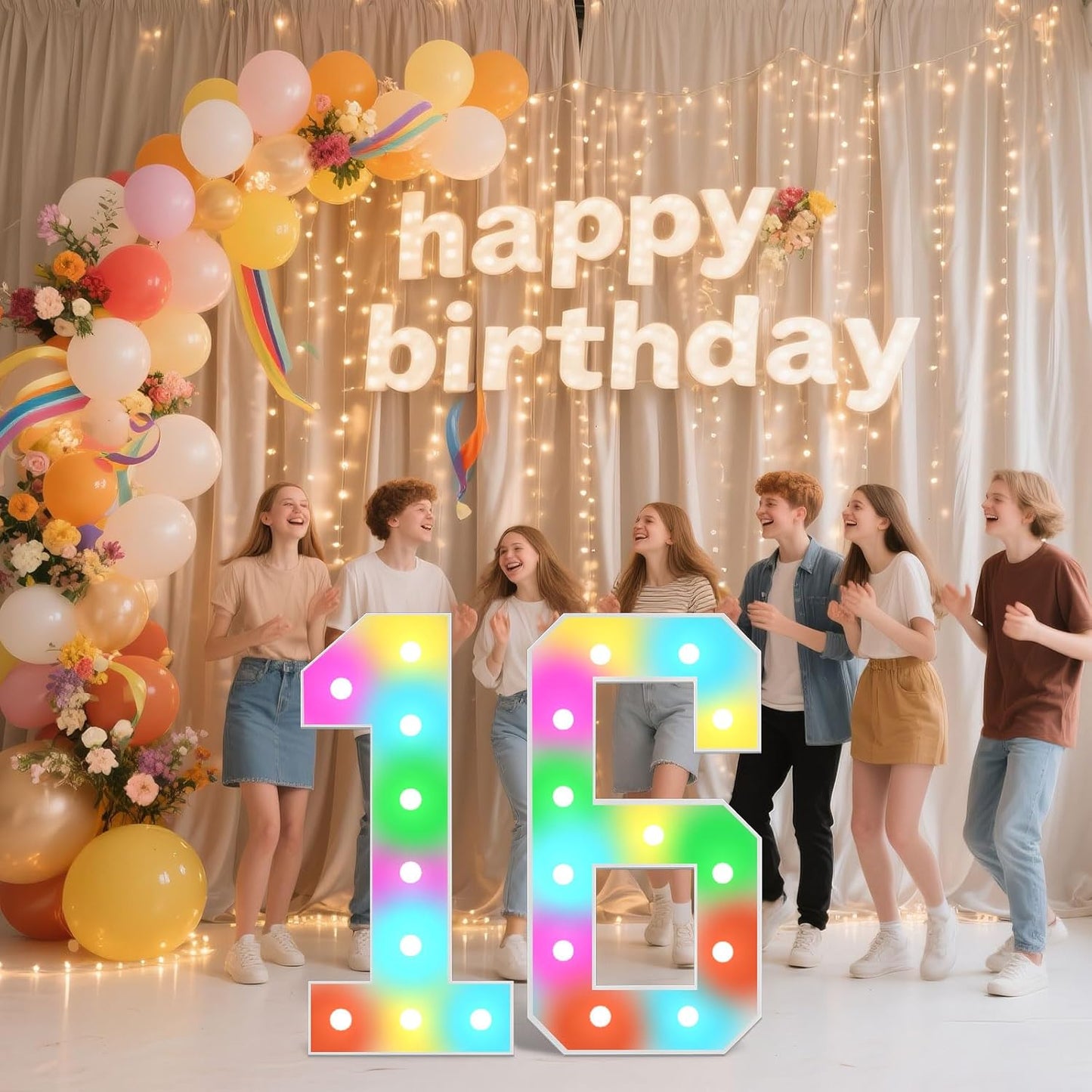 Ledido 4FT Marquee Light Up Numbers, 34 Colors Changing Marquee Numbers 4 Feet Tall with Remote, Big Numbers for Party Wedding Graduation Birthday Decoratoons, Large Light Up Number 3