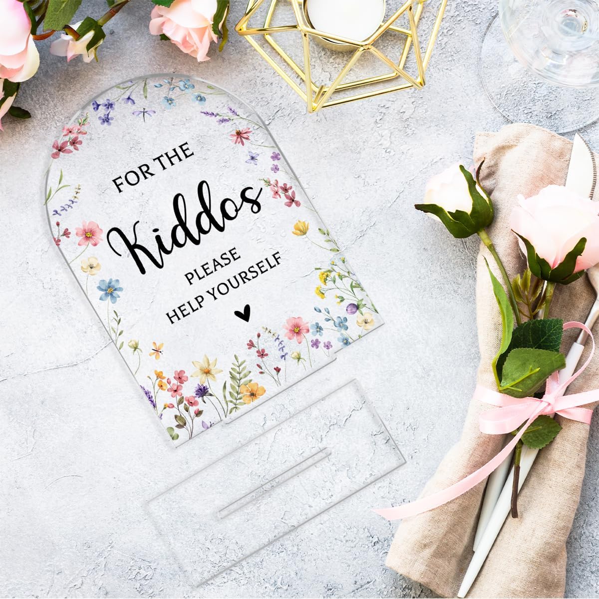 Wedding Sign,For The Kiddos Wedding Sign, Weddings Supplies 5x7 Inch, Kids Wedding Activities Acrylic Plaque, Please Help Yourself Sign, Wedding Signs for Ceremony And Reception decorative-signs184