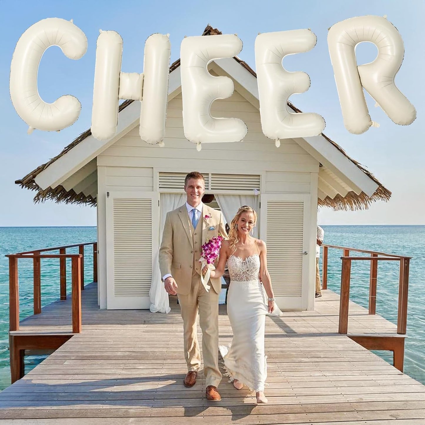 Giant Alphabet P Foil Name Balloons, Cream Ivory White Inflatable Word Balloons P Letters Birthday Decor, 40 Inch Mylar Beige A-Z Custom Letter Balloons for Girls Baby Shower Party Decoration Supplies