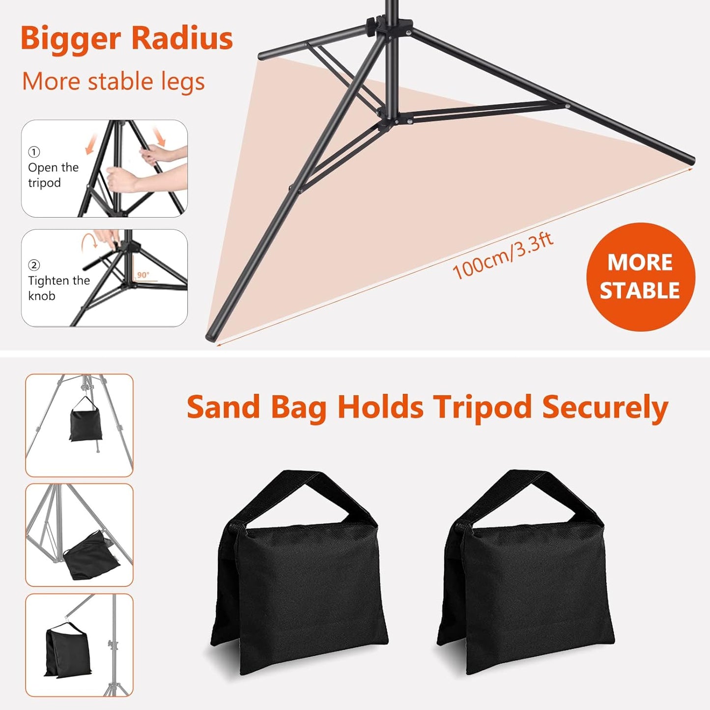 Backdrop Stands, MSKIRA Photo Backdrop Stand Kit 10ft X 7.5ft, Back Drop Adjustable Stand, Background Support System for Studio Portrait Photoshoot, Wedding Parties, with Clamps, Sandbags, Carry Bag