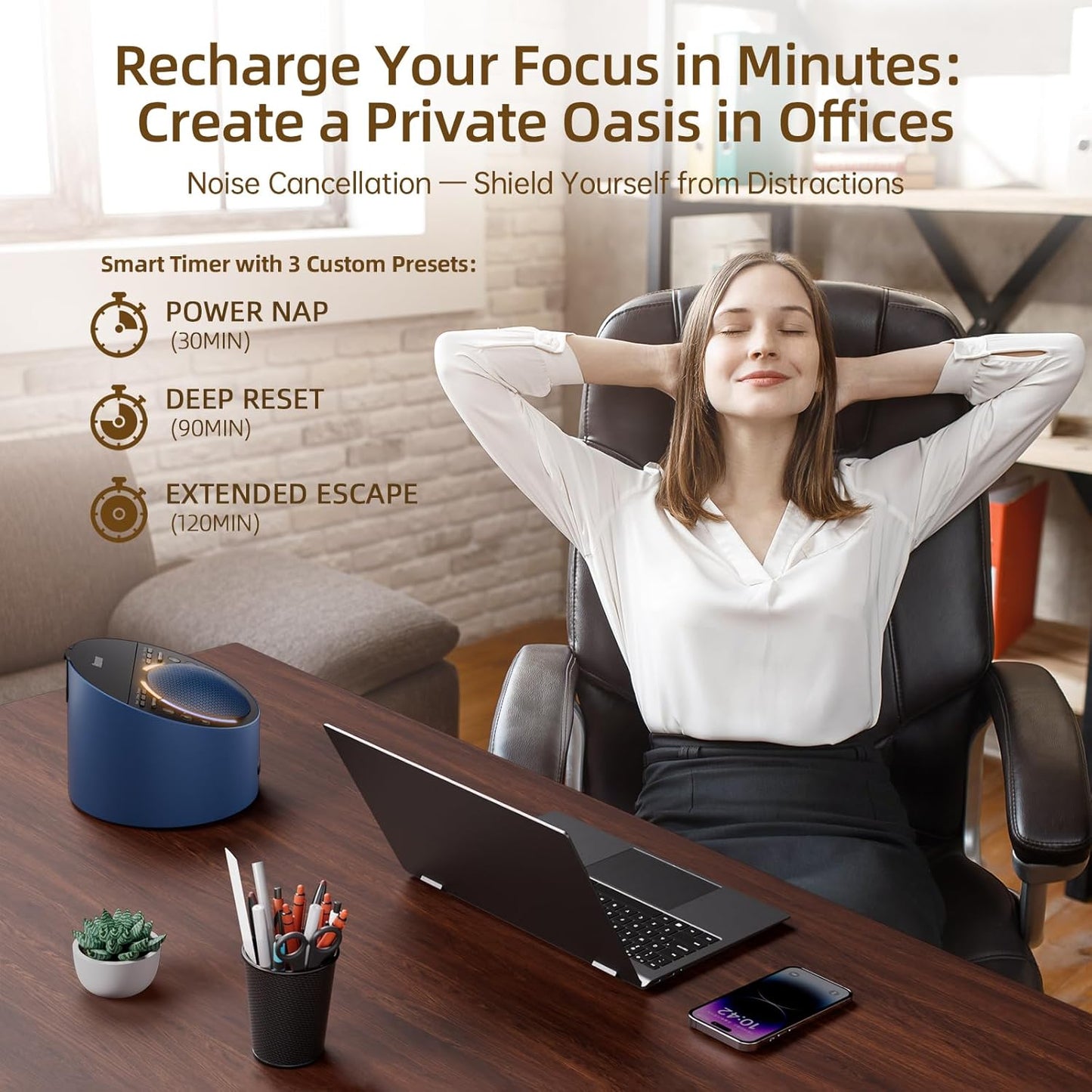 Sound Machine & Night Light, Premium Metal Shell with 3inch Speaker Loud Stereo Sound, White Noise Machine &50+ Natural Sounds |Upgradeable System for Sleep, Focus, Relaxation –Adults Kids Baby