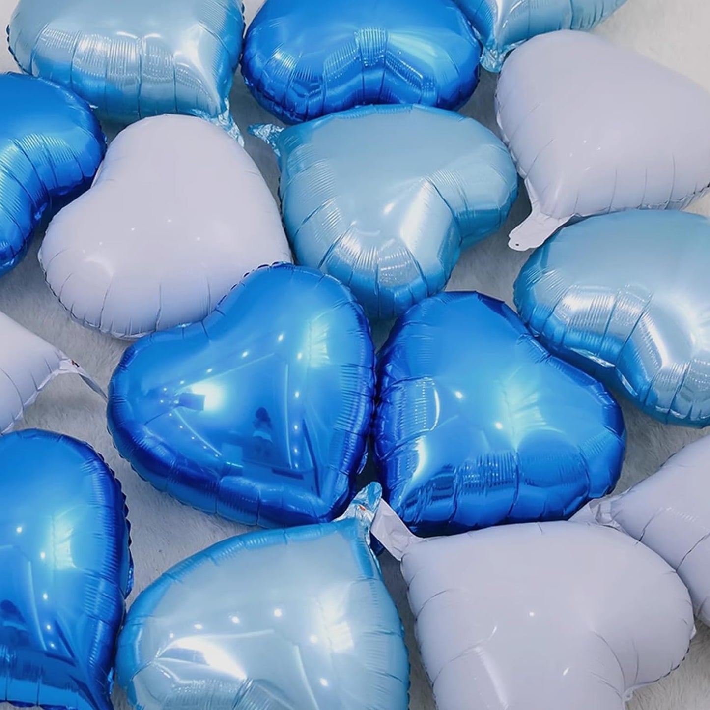 Blue Heart Balloons, 18 Inch Royal Blue Heart Shape Balloon, 12PCS Large Blue Helium Foil Heart Romantic Balloon for Birthday Marriage Wedding Bridal Engagement Party Anniversary Decoration