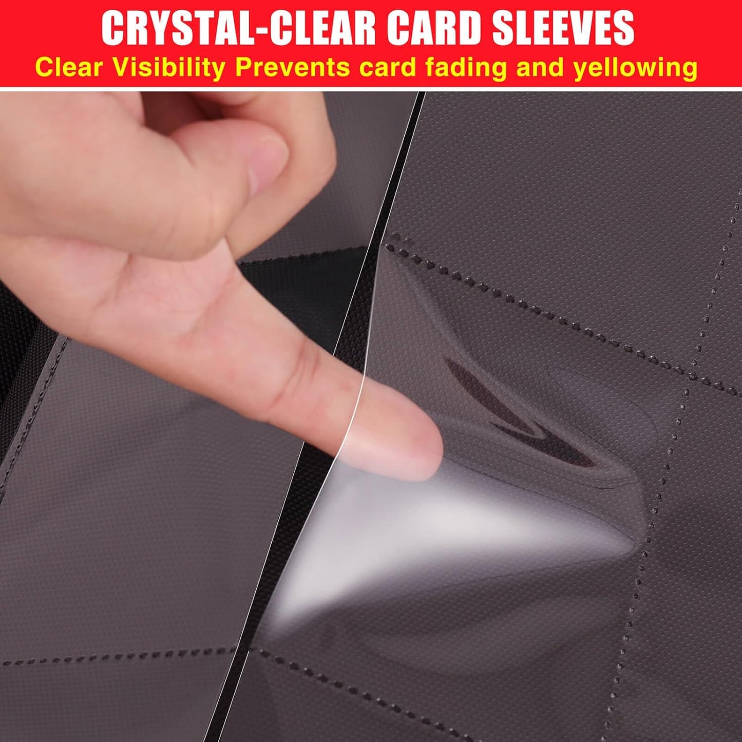 Premium 16-Card Binder 1000+ Card PU Cover Trading Card Album Compatible with MTG TCG Game Cards and Sports Cards Side Loading and Zipper Allow for Easy Collection