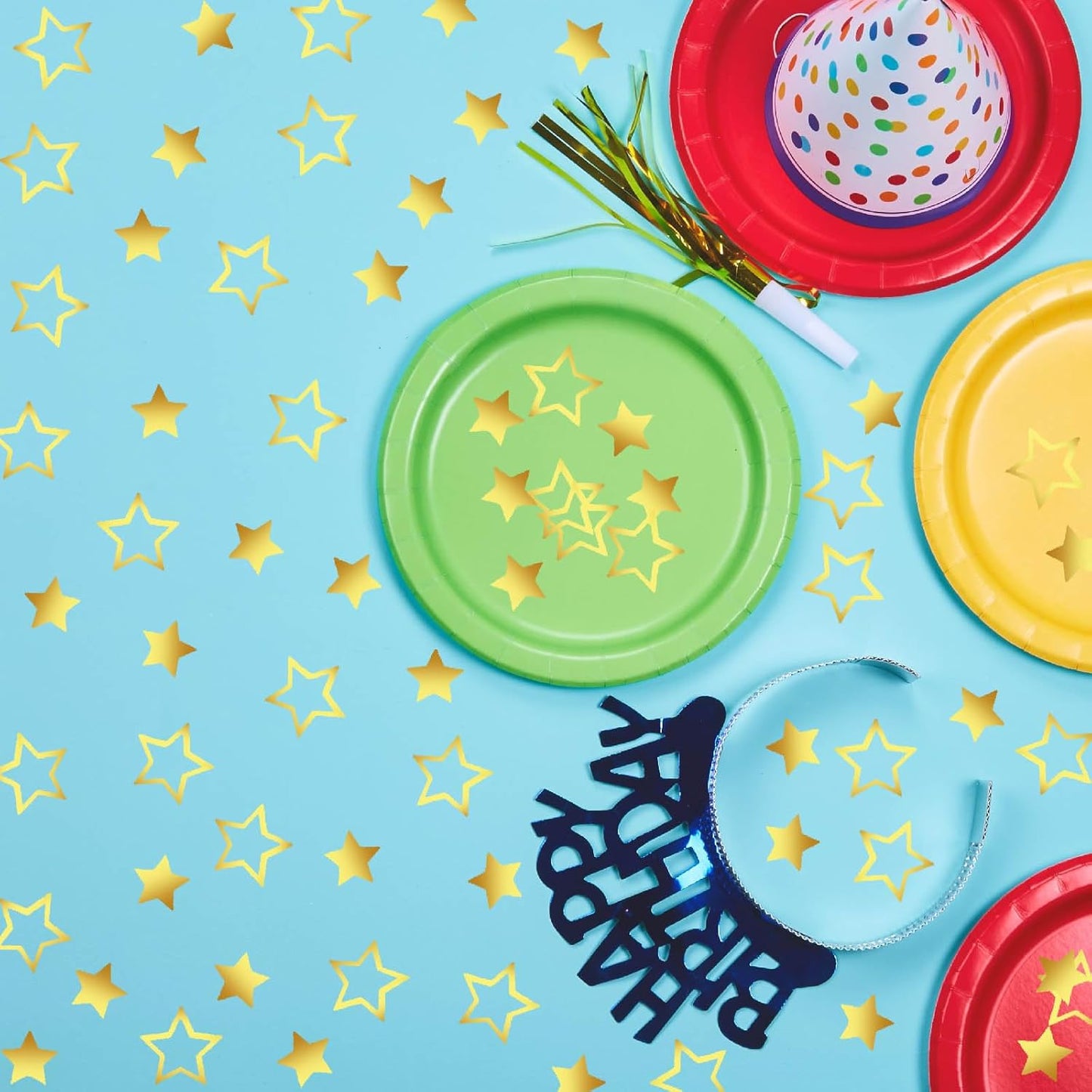 Confetti Star Metallic Foil Confetti Sprinkles for Wedding/Birthday/Festival Party Decorations 1.5OZ(Gold, 24mm&18mm)