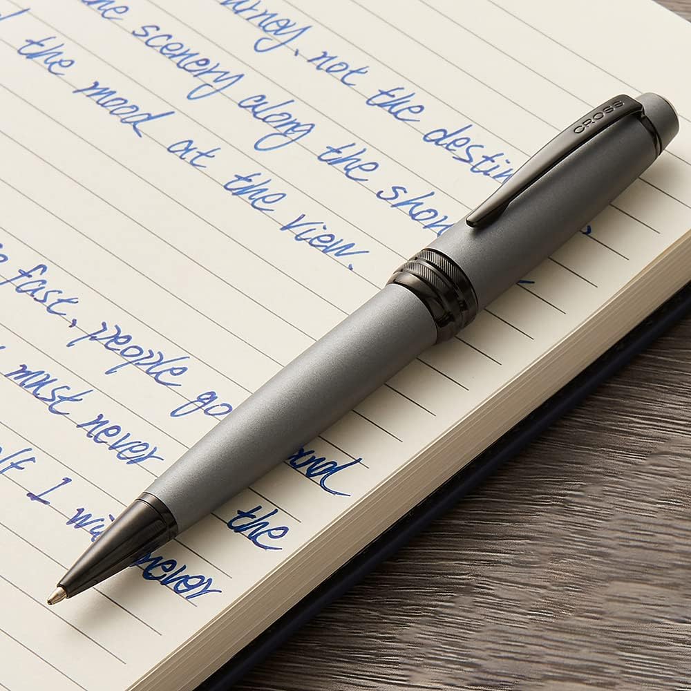 Cross Bailey Refillable Ballpoint Pen Presented in a Premium Gift Box - Medium Point, Black Ink, Matte Gray
