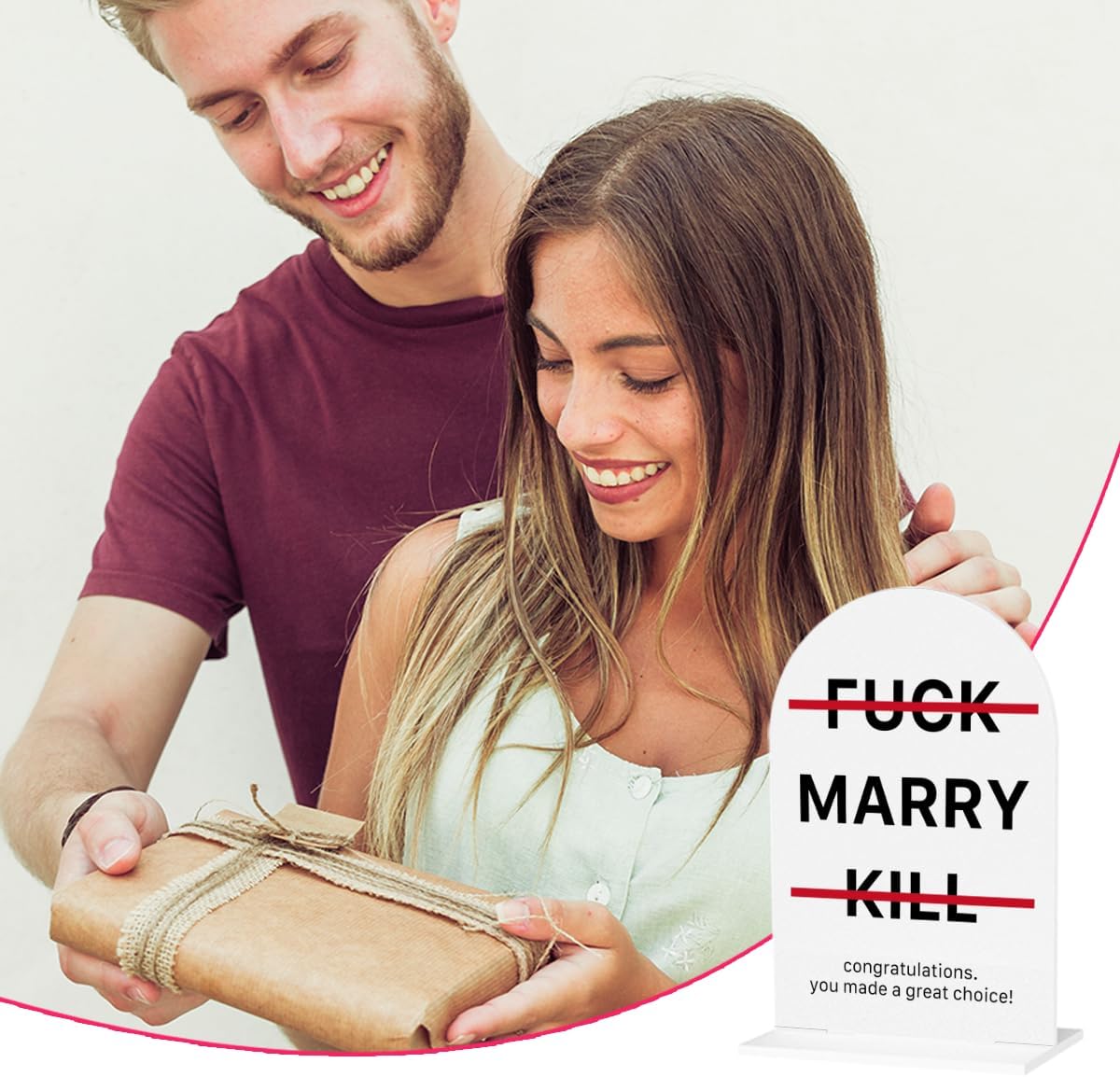 Funny Wedding Gifts for Newlyweds Couples Bridal Shower Gifts for Bride and Groom Bride to be Gift Marriage Engagement Gift Clear Acrylic Desk Decor Sign for Home Office 7 x 5 Inches