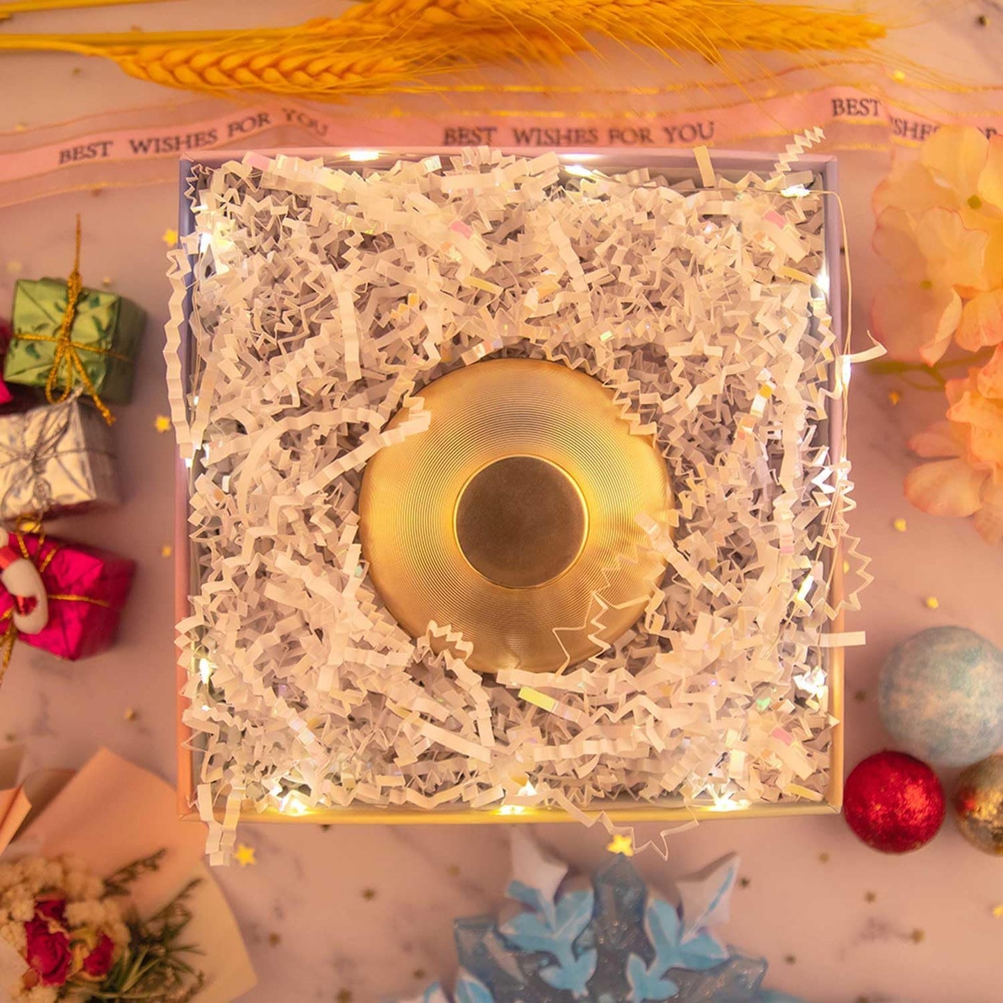 Caleihd Crinkle Cut Paper Grass Cushion Paper Streamer for Christmas Wedding Birthday Bridesmaid Engagement Craft Gift Boxes Bags Filler Decoration 4.5oz Diamond White