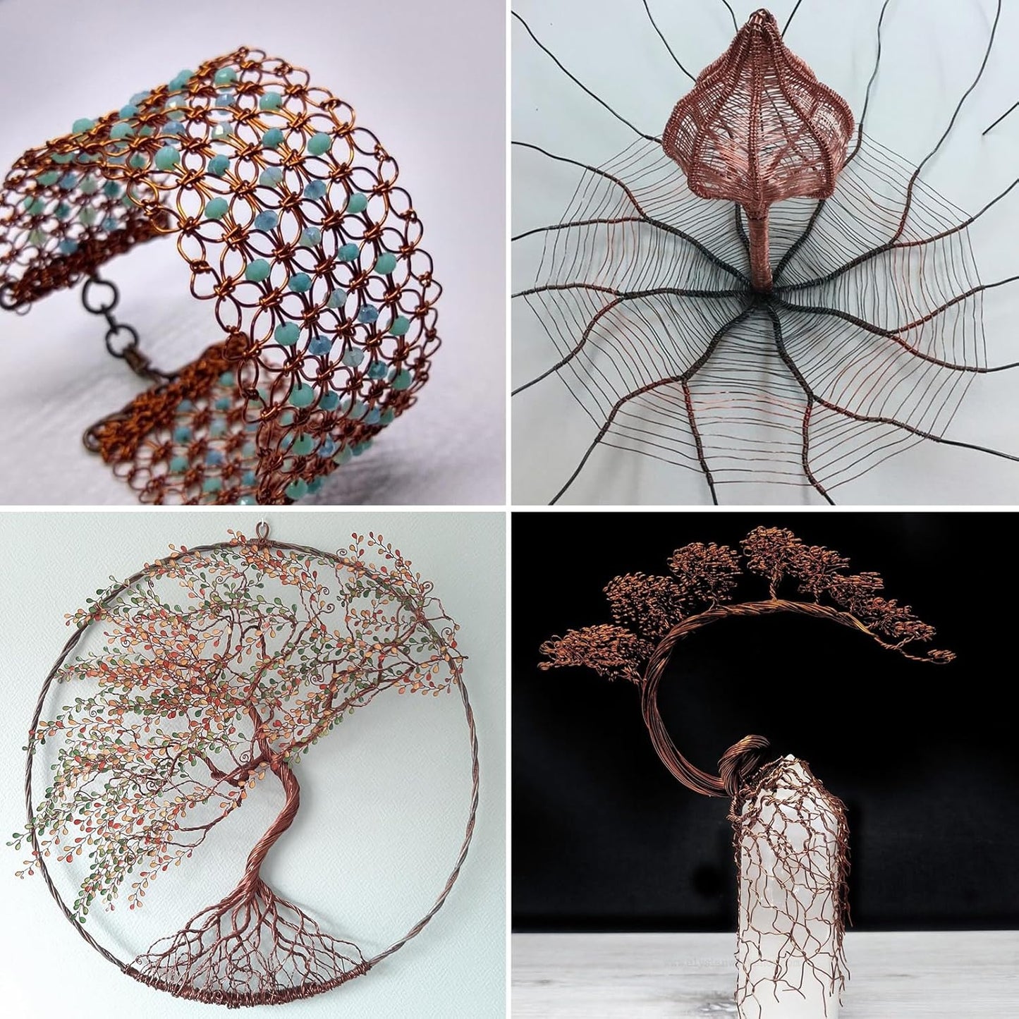 82FT Jewelry Wire 20 Gauge Tarnish-Resistant Copper Beading Wires Roll Bulk for DIY Crafts Jewelry Making, Red Brown