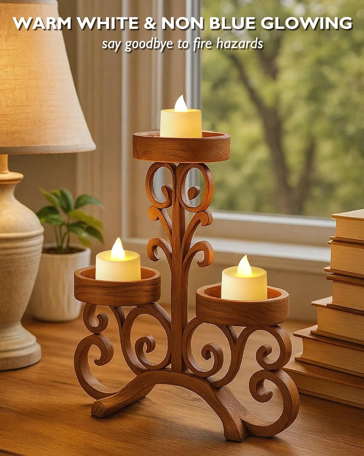 Amagic 12/24/50/100/150 Pack LED Tea Lights, Flameless Votive Candles, Battery Operated Tealights Candles for Halloween, Christmas, Home Decor, Wedding,Theme Party, Festival(12 Pack, Warm Ivory)