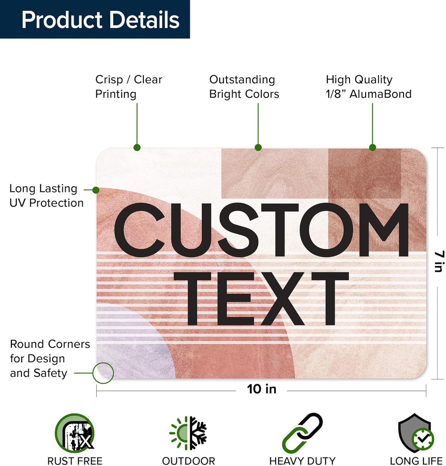 Custom Sign, Custom Street Sign, 11 Font Colors, 13 Font Styles, 4 Hole Options, 22 Sizes, 7x10 Inches, Rust Free DiBound, Fade Resistant, Made in USA by My Sign Center (Mid-Century Modern 1)