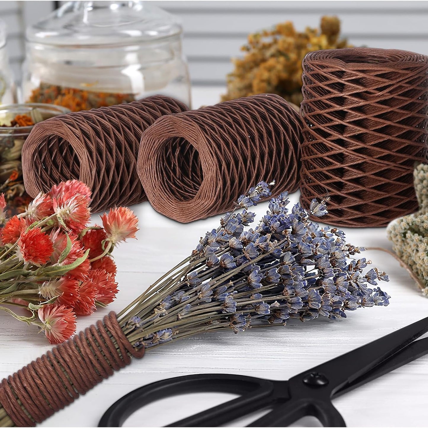 3 Roll 164 Feet Floral Wire Rustic Vine Bind Wire, Three Different Sizes for Flower Bouquets, Wreath Making, Gift Wrapping, and DIY Craft Projects (Dark Brown)