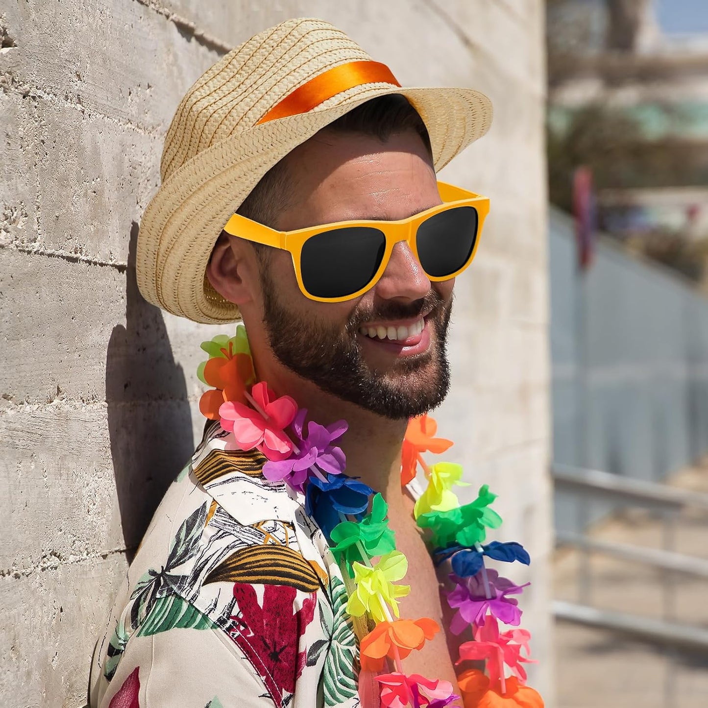 Newcotte Straw Hats, Havana Cubans with Sunglass Hawaiian, Birthday Party Supplies