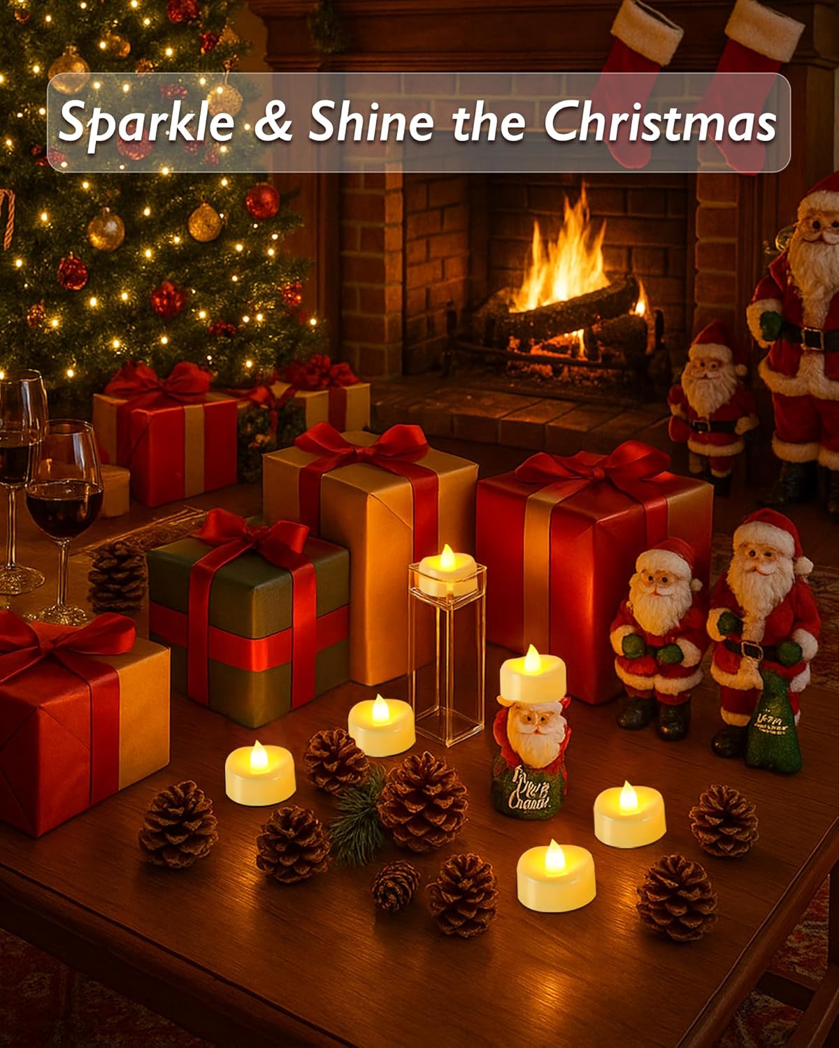 Raycare 50 Pack LED Tea Lights Battery Operated, 200+Hour Flickering Votive Candles, Realistic Fake Flameless TeaLights for Wedding Party Halloween Thanksgiving Christmas Decorations,Ivory Base