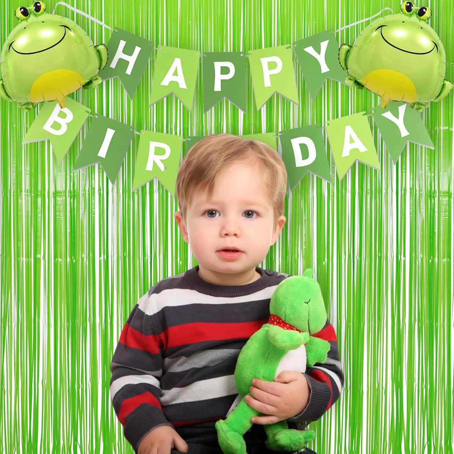 BRAVESHINE Pastel Green Streamers Party Backdrop Decoration - Tinsel Curtain Foil Fringe Backdrop for Birthdays/Dinosaur/Lime Green Frog Theme/Wizard/Christmas Decorations - 3.2ft X 8.2ft