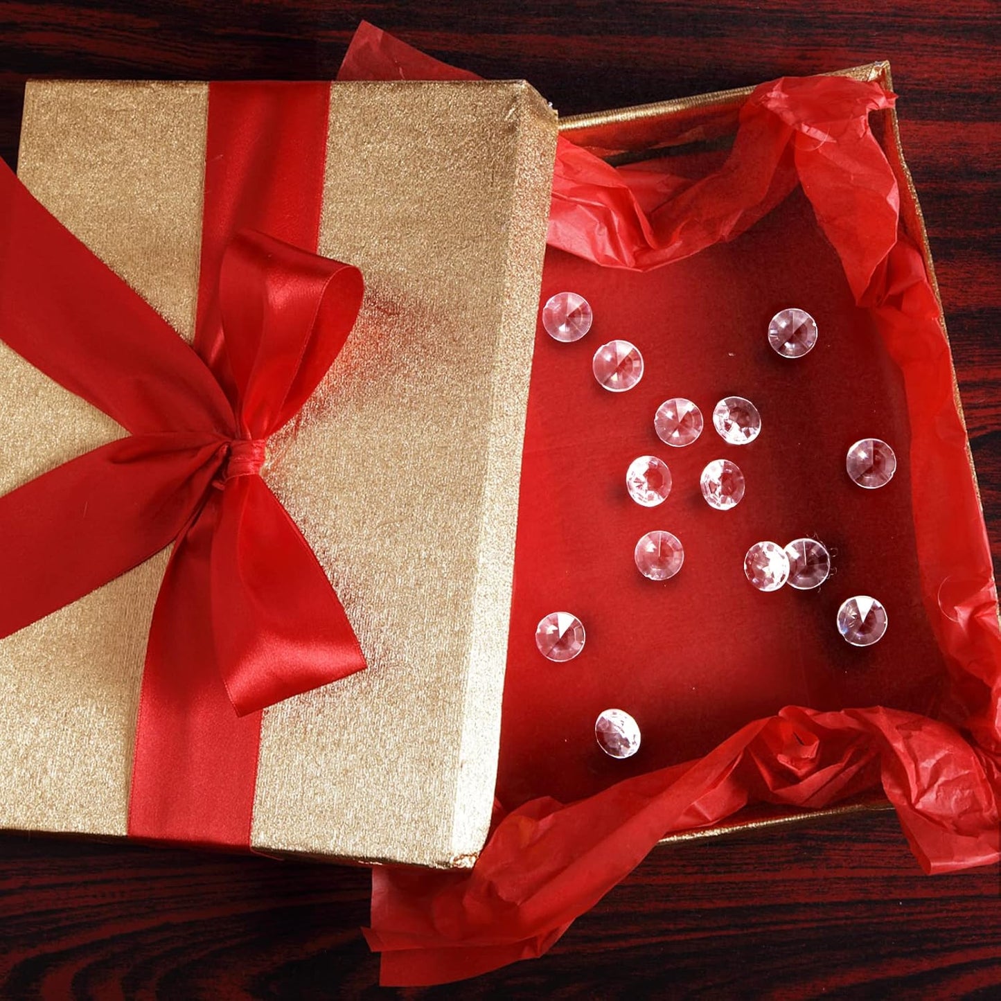 1000pcs/ Pack Wedding Table Acrylic Diamond Scatter Crystals Confetti Acrylic Gems Vase Fillers Rhinestones for Wedding, Bridal Shower, Vase Beads Decorations (12mm, Deep Pink)