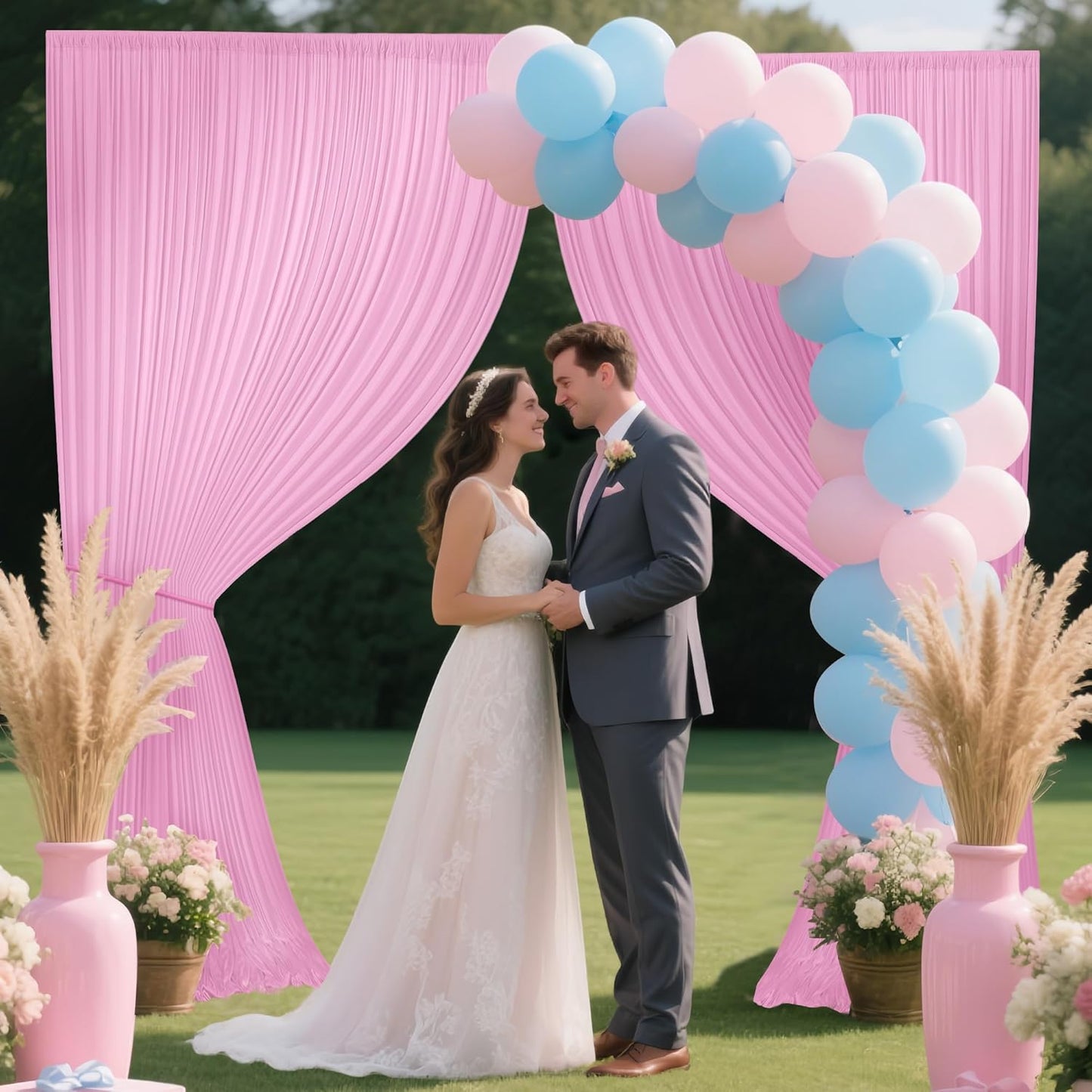 20x10ft Backdrop Curtains for Parties, 4 Panels 5x10ft Curtains Photography Drapes Rod Pocket Curtain Backdrop for Birthday Wedding Baby Shower Home Decor