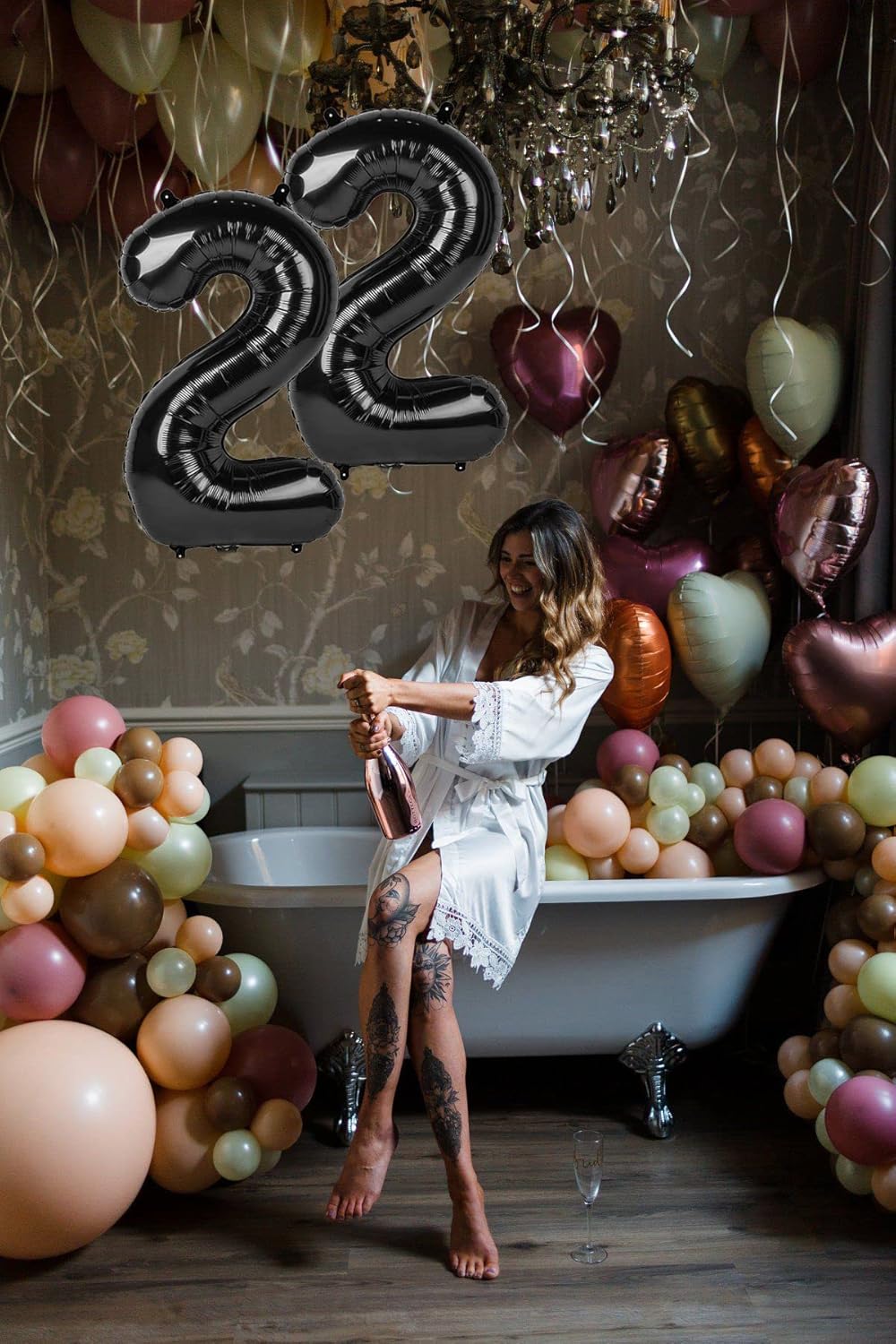 40 Inch Black Number Balloon 0-9(Zero-Nine), Big Size Happy Birthday Balloon, Foil Helium Big Number Balloon for Birthday Celebration Decorations Graduations Anniversary Photo Shoot