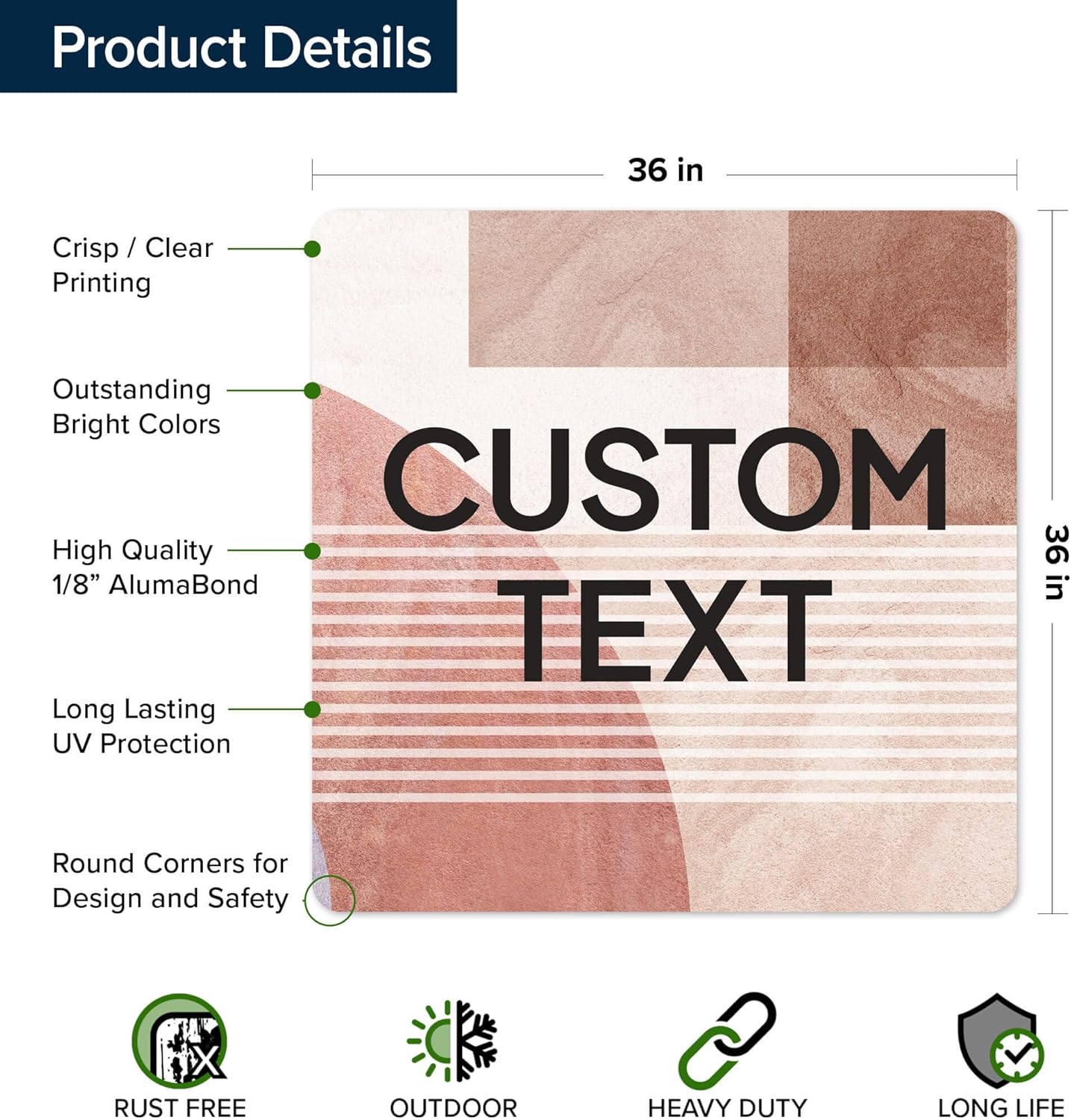 Custom Sign, Custom Street Sign, 11 Font Colors, 13 Font Styles, 4 Hole Options, 22 Sizes, 36x36 Inches, Rust Free DiBound, Fade Resistant, Made in USA by My Sign Center (Mid-Century Modern 1)