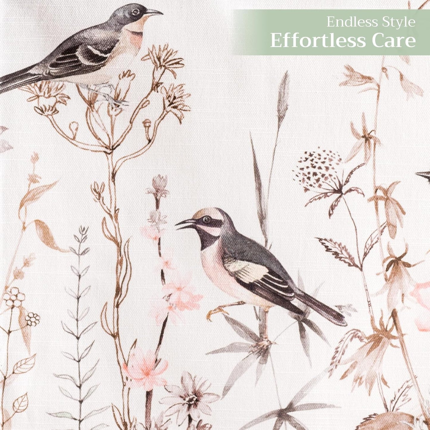 Maison d' Hermine Table Runner 100% Cotton Single Layer Table Runners 108 inches Long Decorative for Home Dining Party Wedding Bridal Shower Spring Summer (Meadow Florals - Brown, 14.50" x 108")