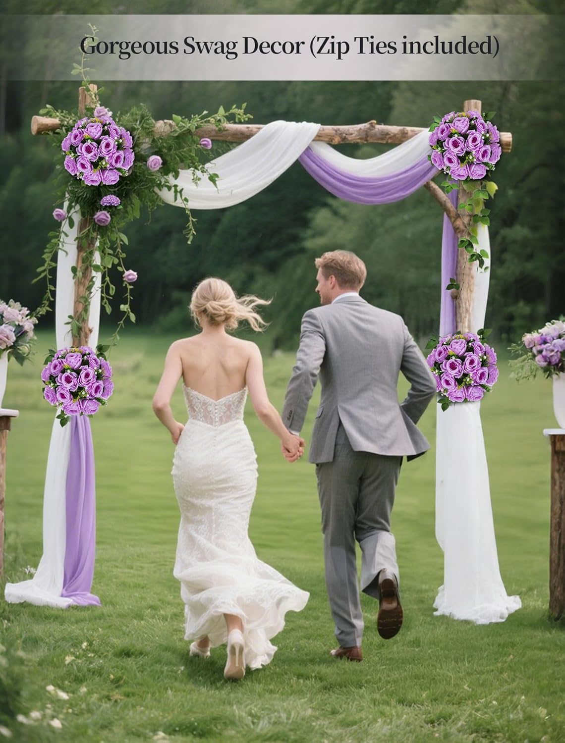 BLOSMON Flower Balls Wedding Rose Centerpieces 6 Pcs Lilac Fake Flowers Kissing Balls Decor Artificial Floral Arrangements Flower Bouquet of Roses Home Party Room Table DIY Decorations