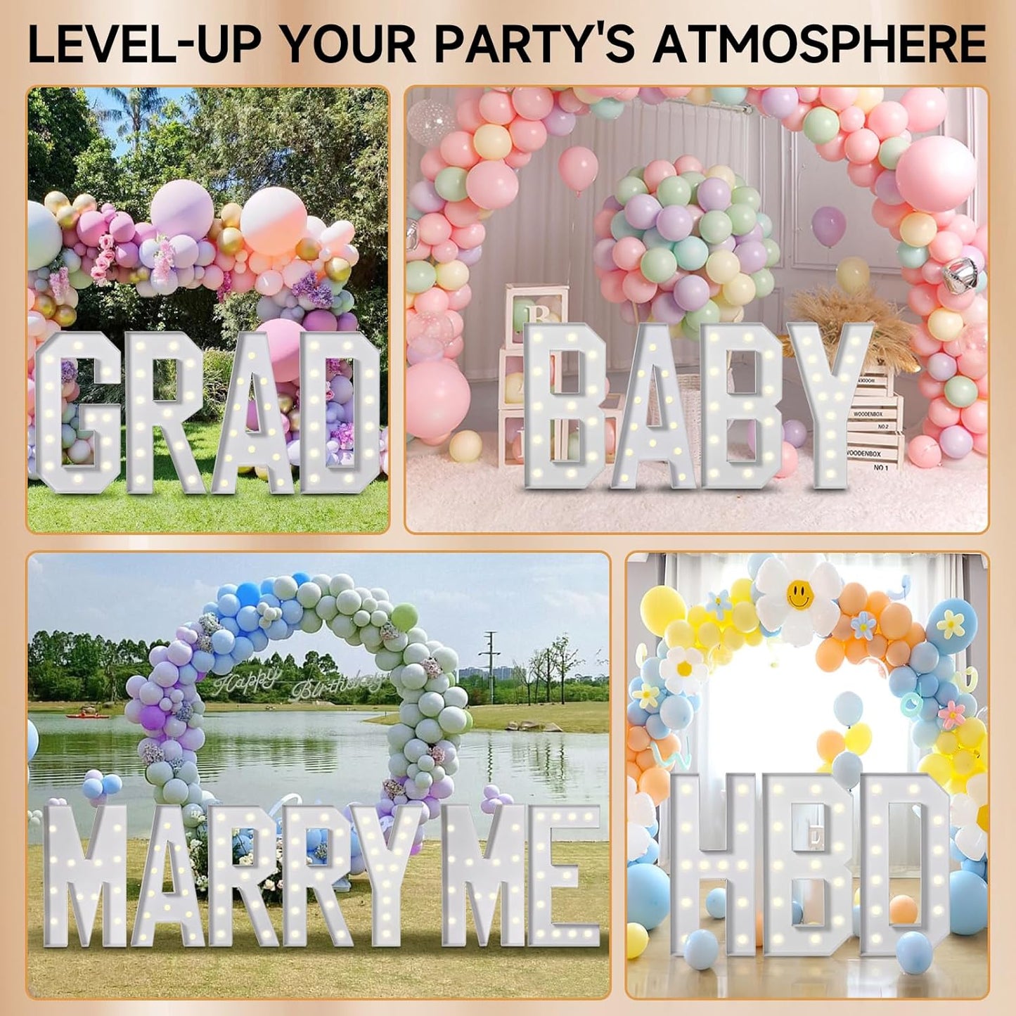 eufony Marquee Letters 4 Feet Tall, 4 FT Marquee Light Up Letters, Giant Light Up Letters 4FT for Birthday Party Quinceañera Baby Shower Gender Reveal Decorations, Letter X with LED Lights DIY Kit