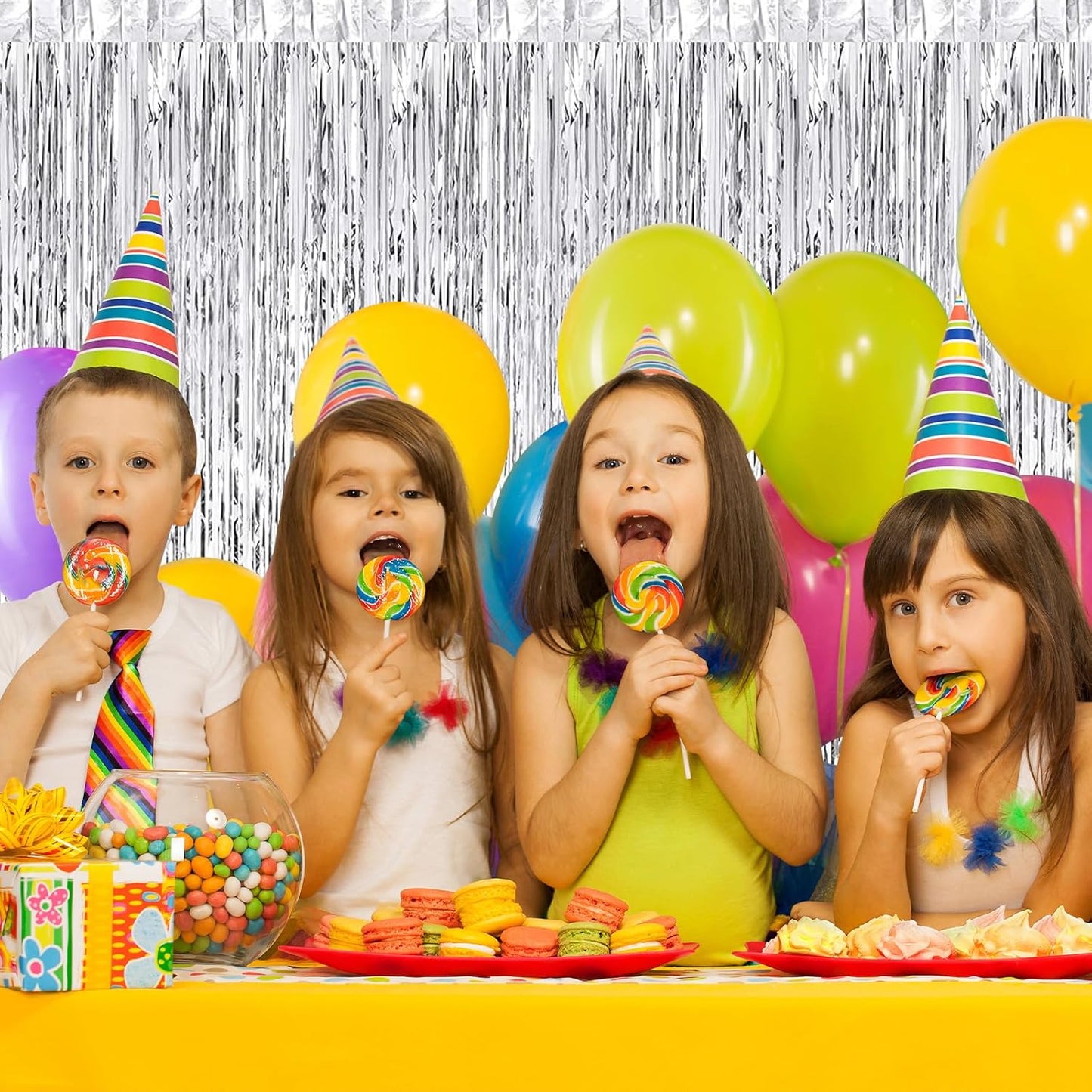 30 Pack Silver Foil Fringe Curtain Backdrop, 3.3x8.2 Feet Metallic Tinsel Streamer Curtains Photo Booth Props for Birthday/Wedding/Bachelorette/Baby Shower/Christmas/New Year/Disco Party Decorations