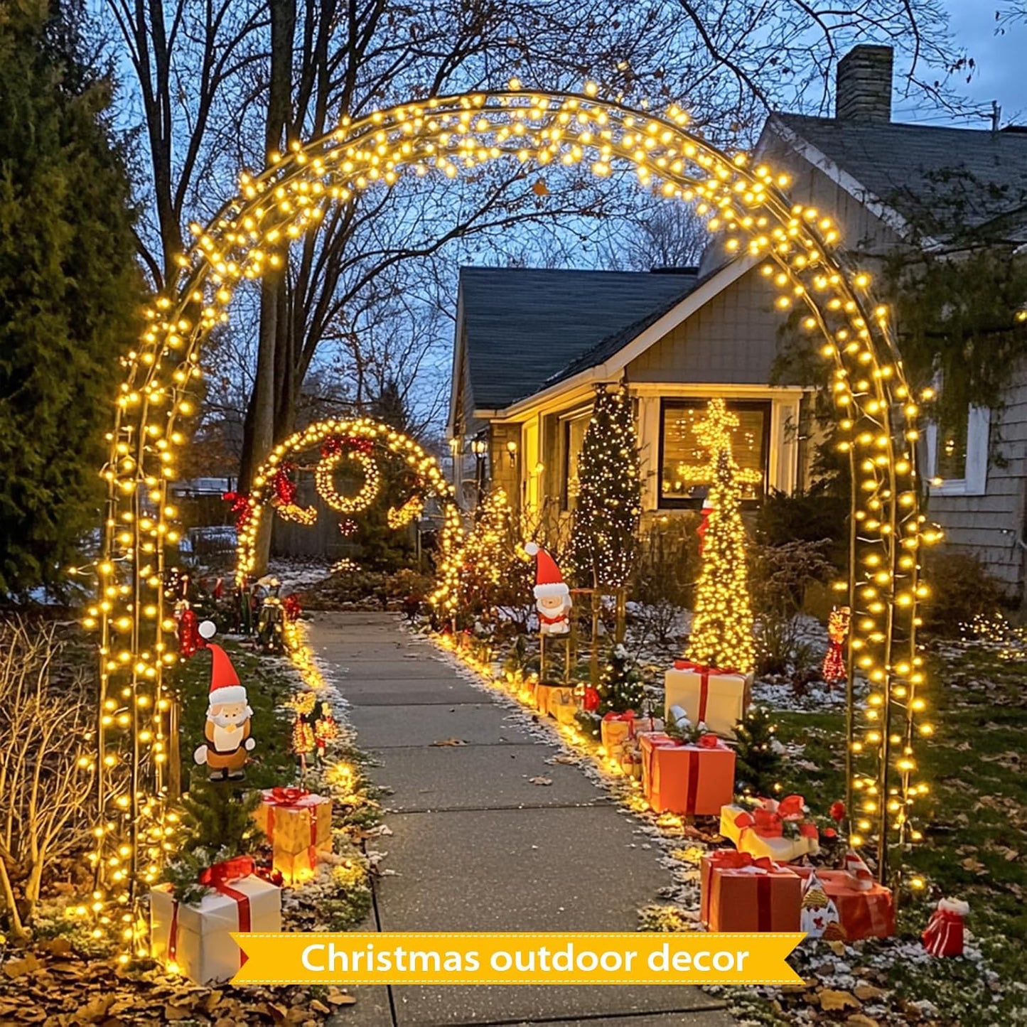 JMEXSUSS Solar String Lights Outdoor Waterproof, Total 66 FT 200 LED Solar Twinkle Lights Outdoor, Solar Christmas Light for Outside Tree Garden Yard Decor(Warm White)