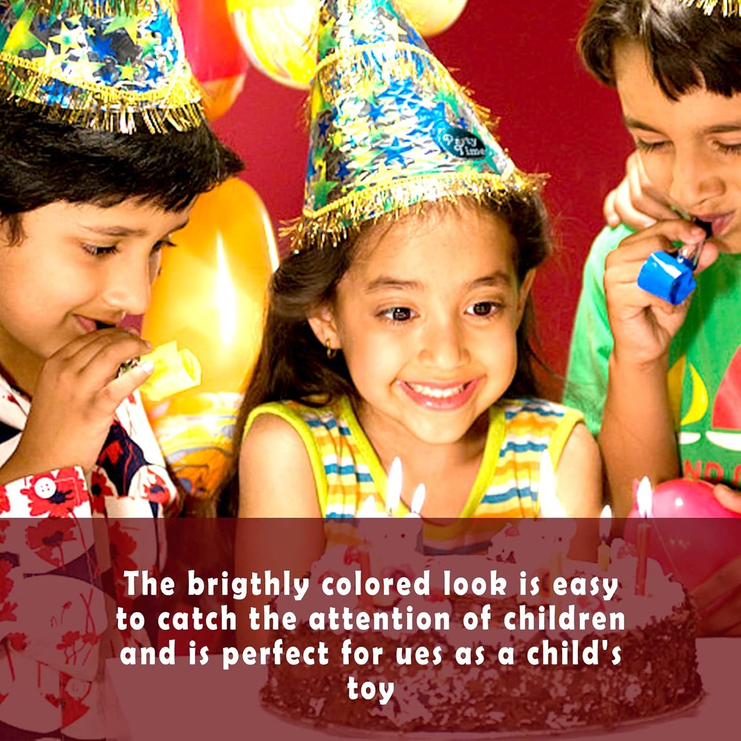 100PCS Multicolor Party Blowers & Whistles - 100 Count, Funny Noise Makers for Kids & Adults, Reusable Paper Blowers, Perfect for Birthdays, Weddings & More