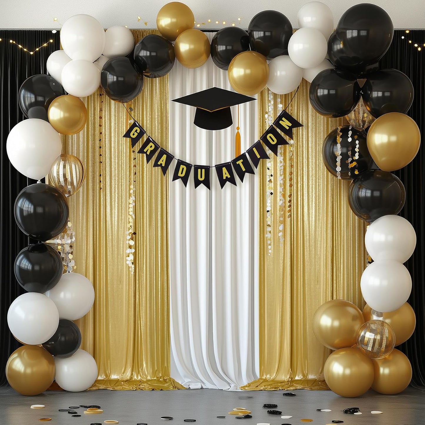 Outpain 30x10ft Gold Sequin Backdrop Curtains -Heavy Duty Gold Photography Backdrops with Non-Shedding Glitter, Wrinkle-Free Stage Drapes for Wedding/Christmas/Studio Shoots (5x10ft 6 Panels)