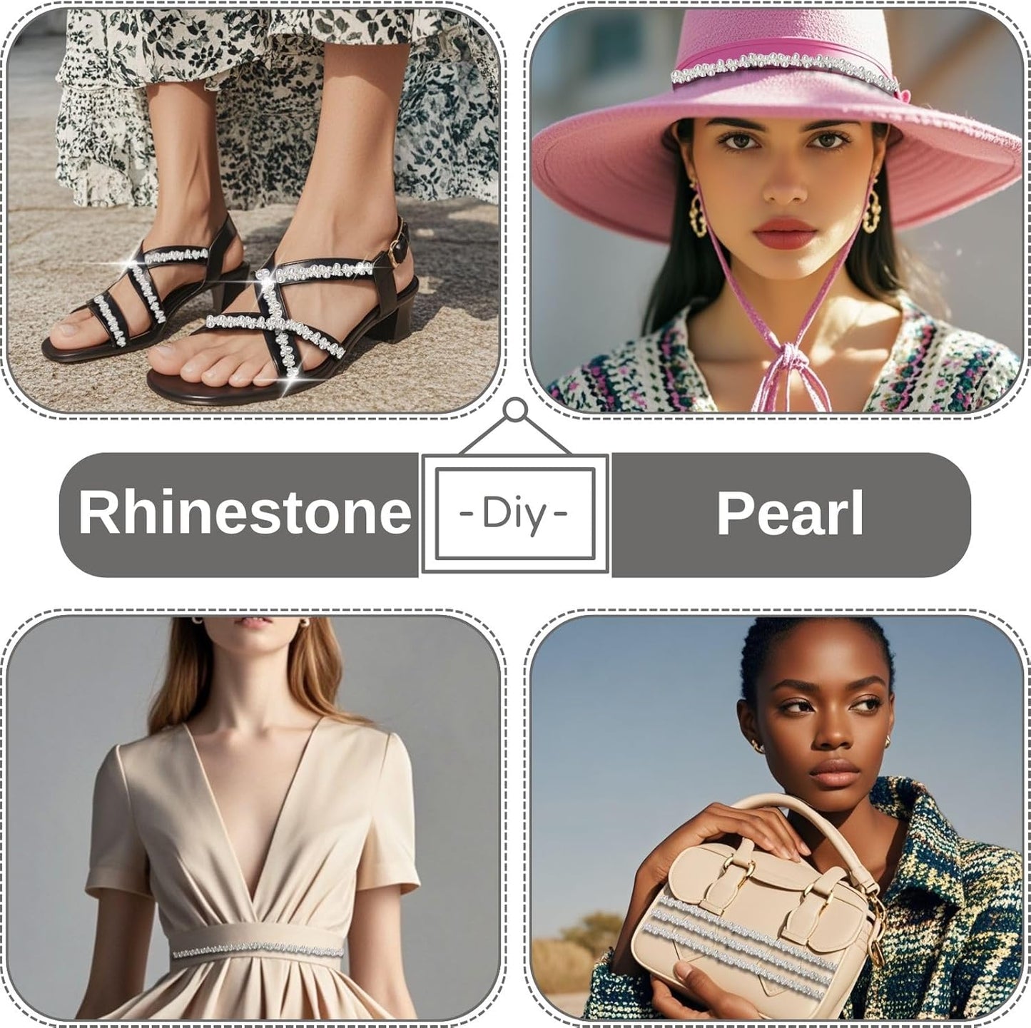 1 Yard Pearl Trim Chain String Silver Applique Fringe Ribbon Strips Beads Sewing Dress DIY Party Wedding Bouquet for Decoration Bridal Costume Embellishment