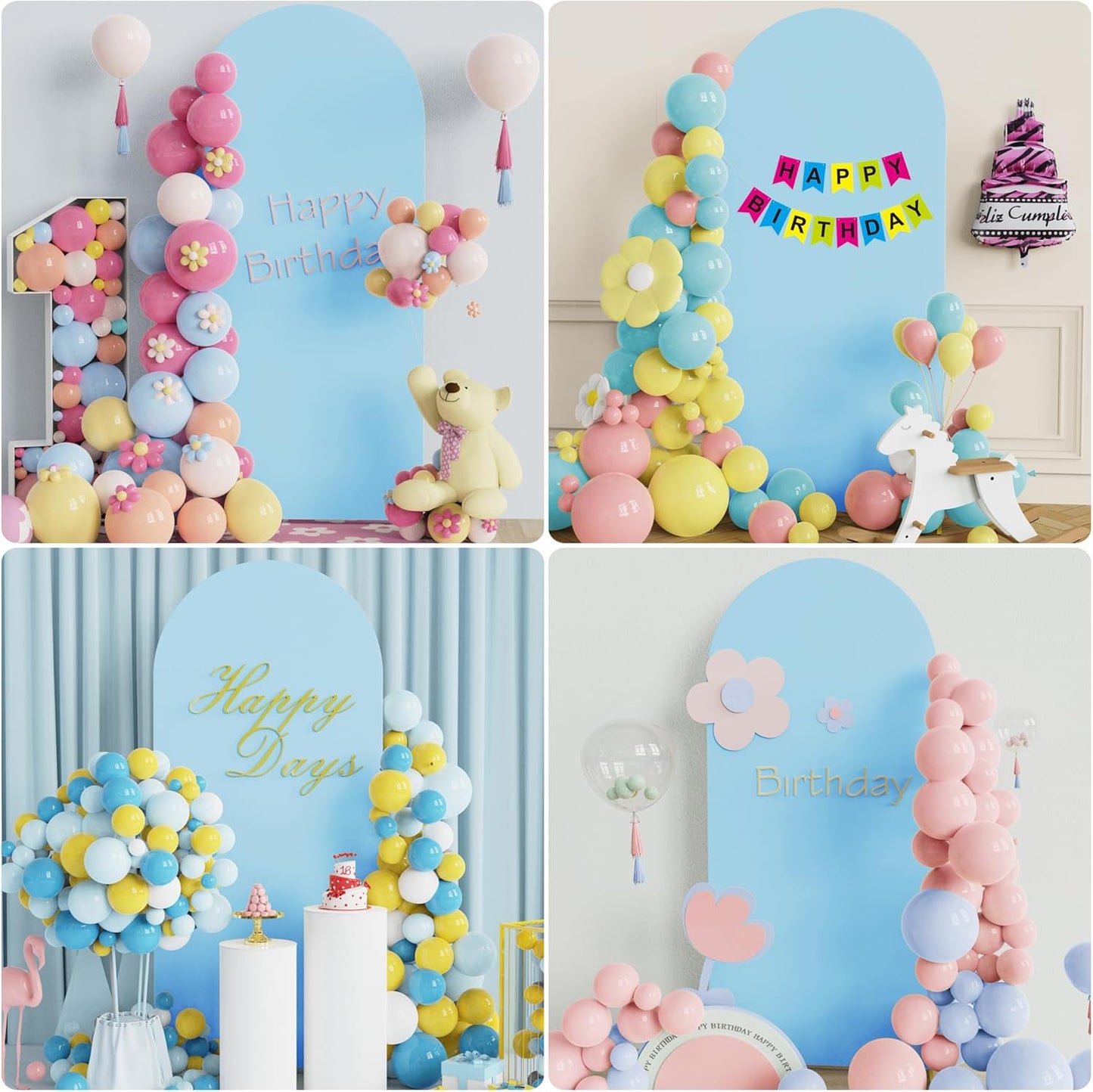 Wokceer 6 FT Wedding Arch Stand and Arch CoverMetal Arch Stand with Arch Stand Cover for Birthday Party Wedding Ceremony Bridal Baby Shower Event Decor, Blue, DoorCover 0.8M-Dusty Blue-K