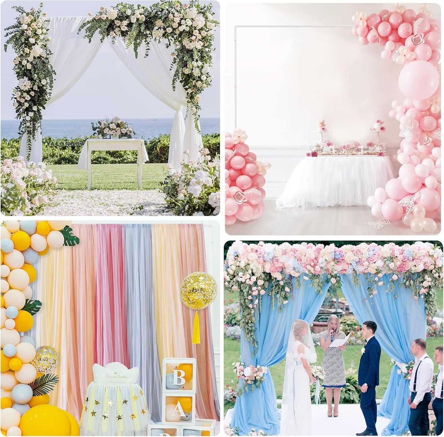 Wokceer 10 FT Backdrop Stand Heavy Duty Pipe and Drape Kit, Adjustable White Backdrop Stands for Wedding Photo Booth Background Birthday Party Exhibition Decoration