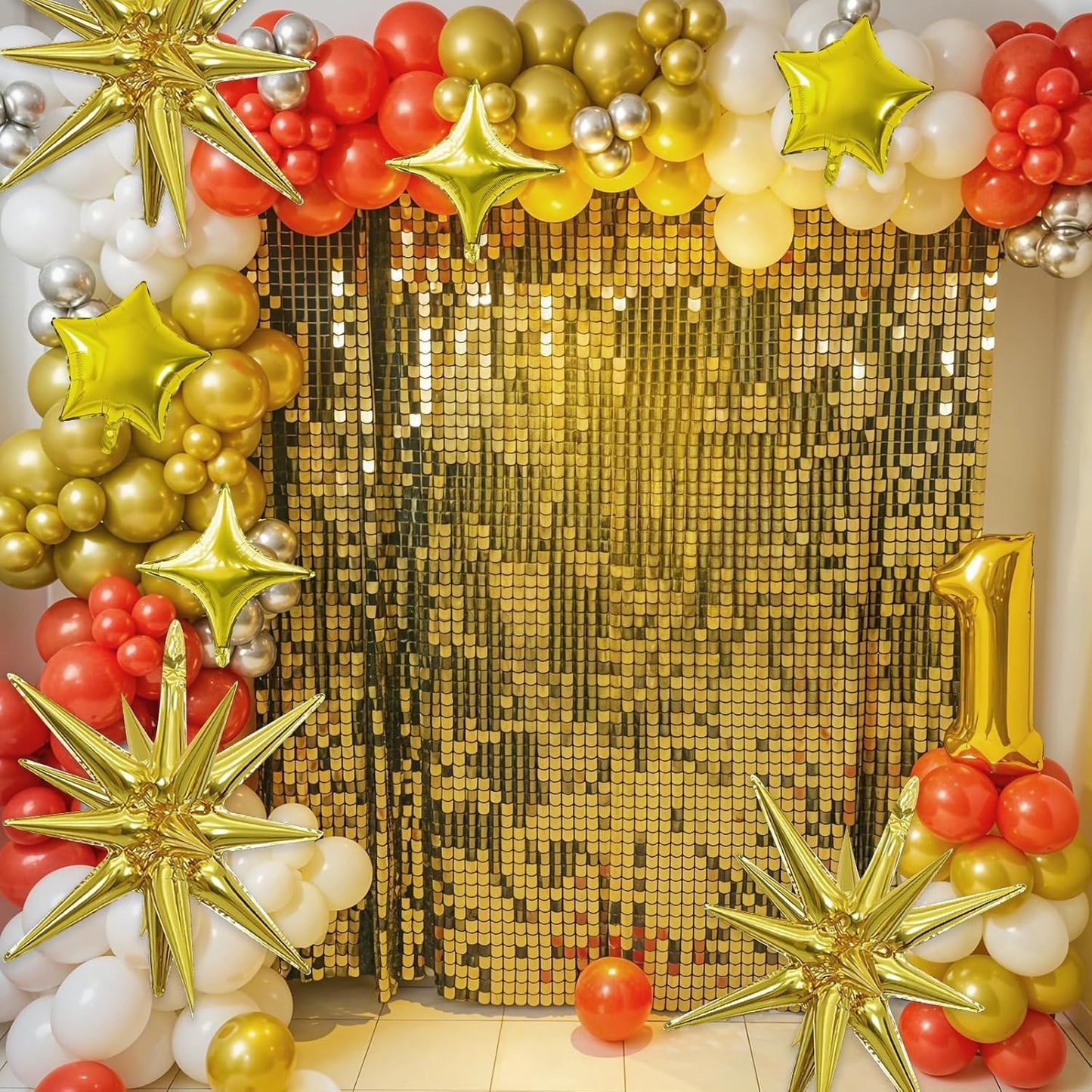 Gold Star Balloon,16Pcs Star Foil Balloons Set with 22Inch Explosion Spike Cone Balloons and 10Inch Quadrangle Helium Balloon for Birthday Wedding Baby Shower Party Decorations