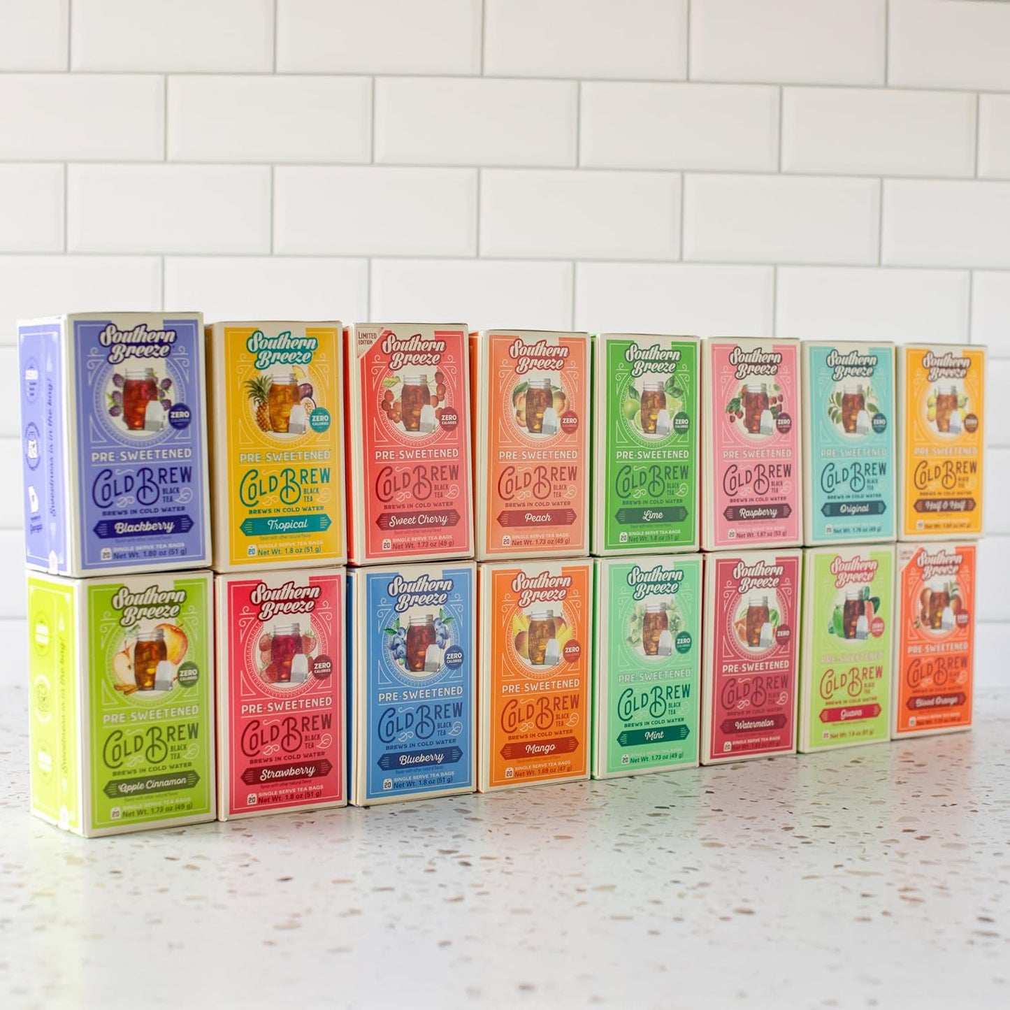 Southern Breeze Cold Brew Sweet Tea BUILD YOUR OWN BUNDLE Choose four or More Flavors Iced Tea with Black Tea 20 Tea Bags (Minimum 4 Selections & Maximum 12 Selections)