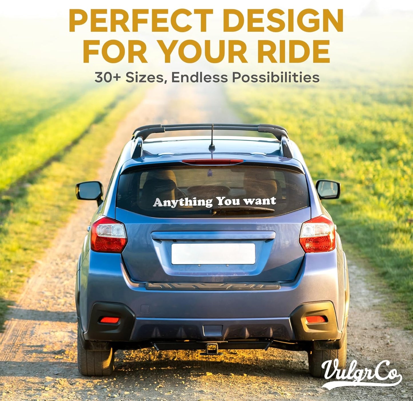 VulgrCo Custom Windshield Sticker, Create Your Own Custom Vinyl Decals for Cars, Long-Lasting Front Windshield Decals for Trucks, Fade Resistant & Weatherproof Windshield Stickers