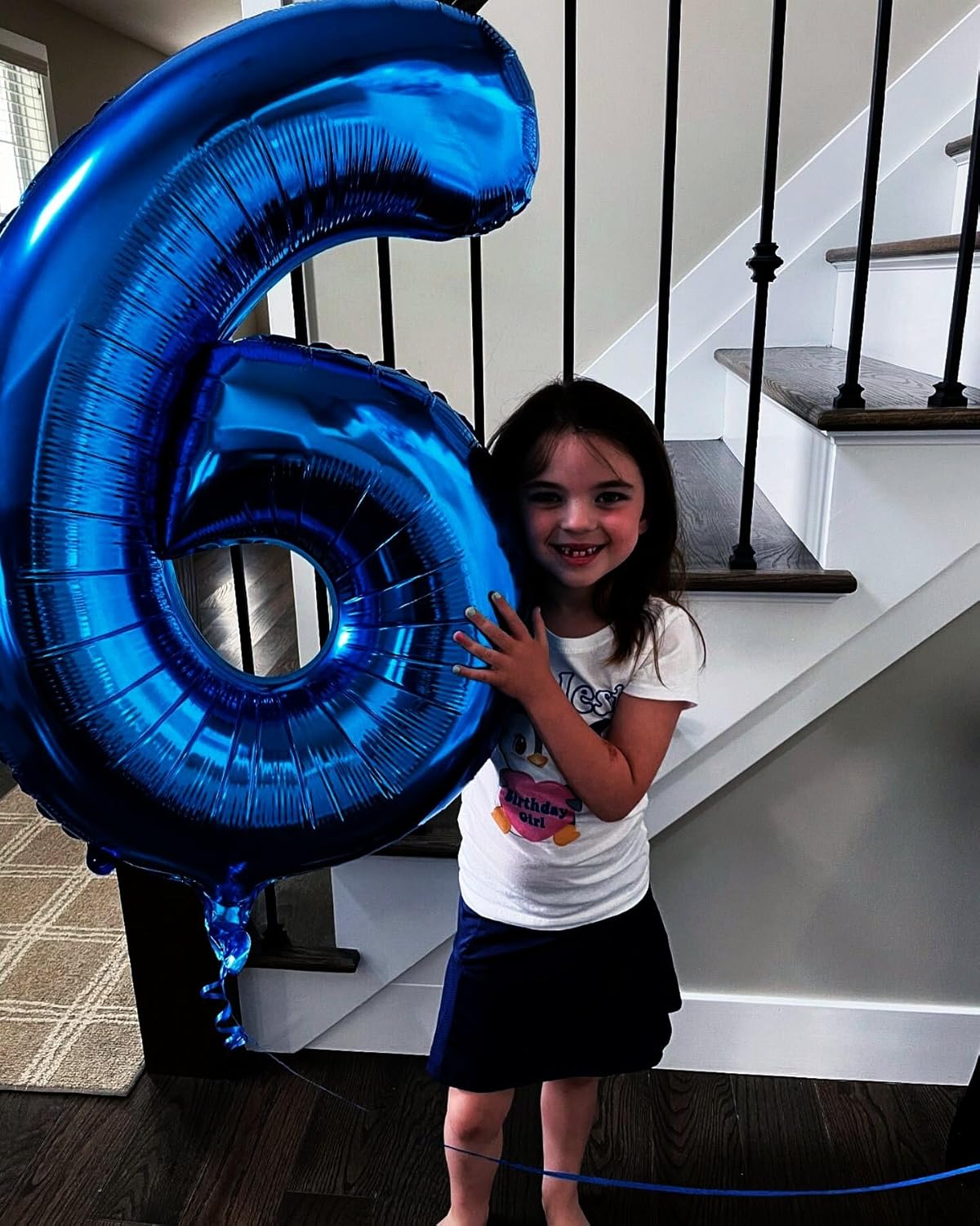 40 Inch Night Blue Mylar Foil Number 6 Birthday Balloon, Digital Balloons for 6 16 Boy Girl Party Decorations Supplies, Night Blue Big Helium Balloon Numbers for 26 36 46 60 Men Women Anniversary
