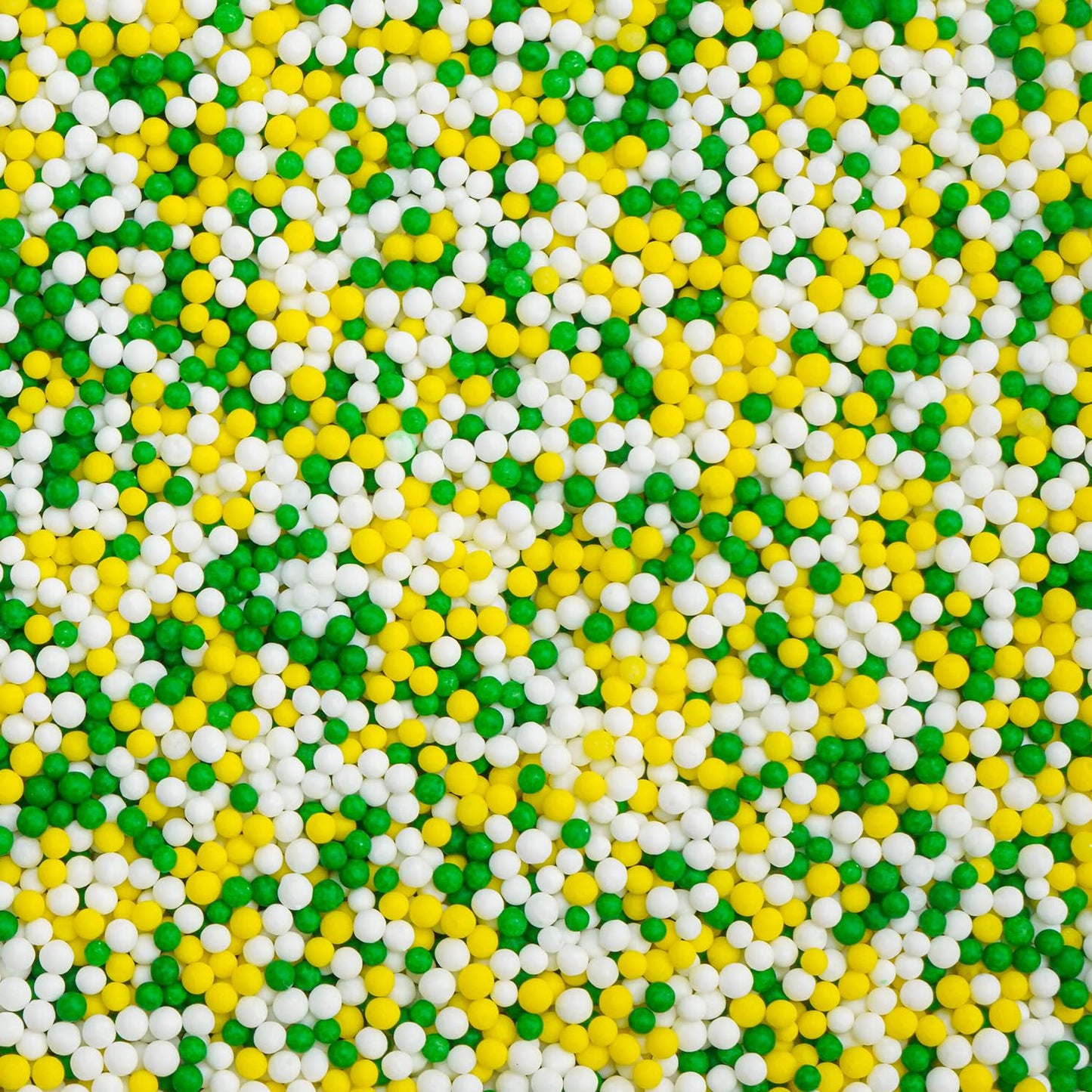 Green Nonpareils Sprinkles for Cake Decorating, Edible Yellow Green And White Candy, Fun Spring Baking Sugar, Perfect for Cake Decorations, Cupcake Topper, Ice Cream, 150g/5.29oz