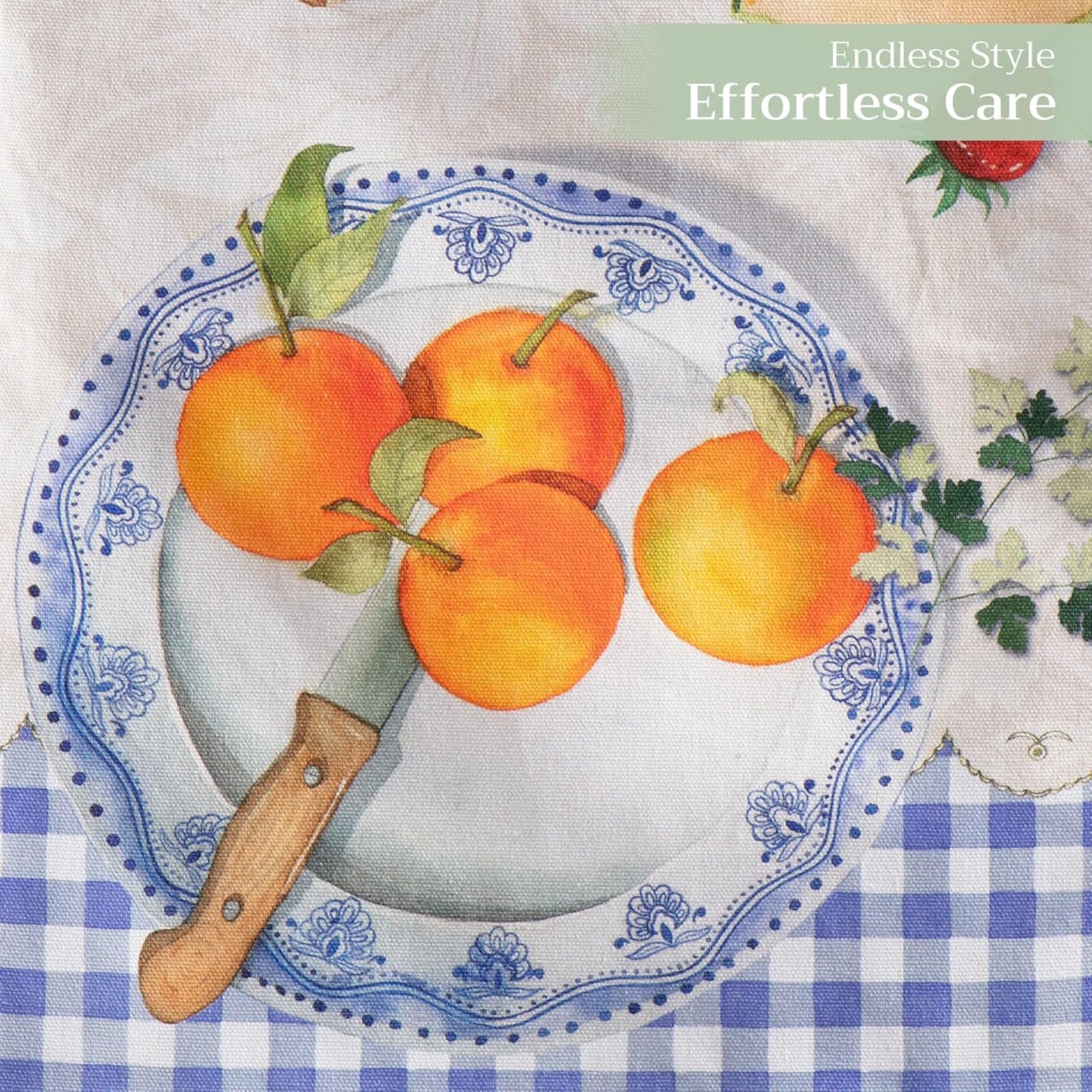 Maison d' Hermine Table Runner 100% Cotton Single Layer Table Runners 72 inches Long Decorative for Home Kitchen Dining Party Baby Shower Wedding Bridal Shower Spring Summer (Gourmand, 14.50" x 72")