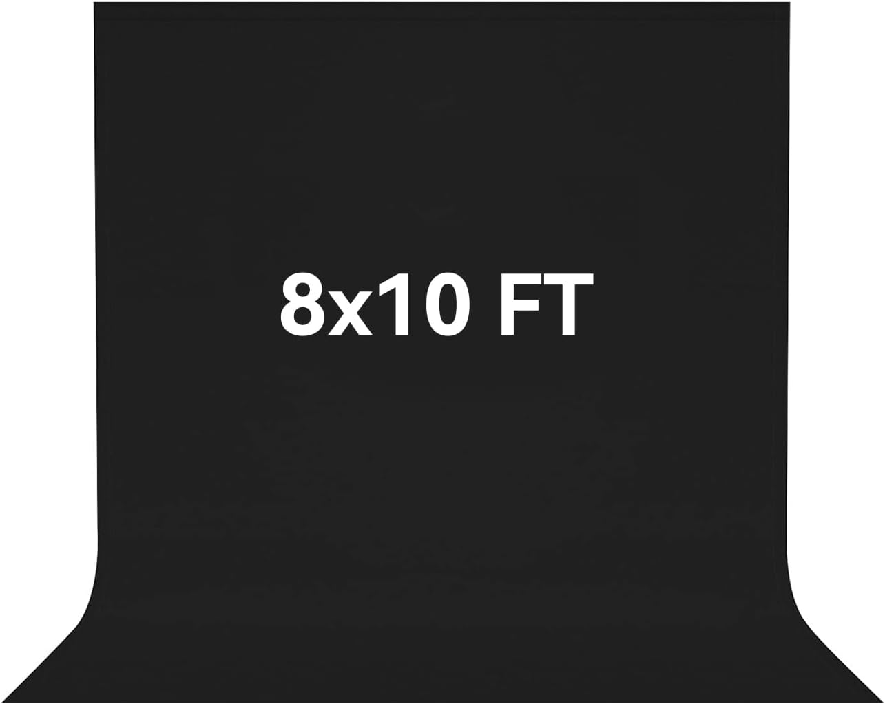 8X10 FT Black Backdrop, 100% Polyester Photography Background Curtain Screen, Foldable Black Screen Washable for Professional Photoshoot Portraits Party Video Studio