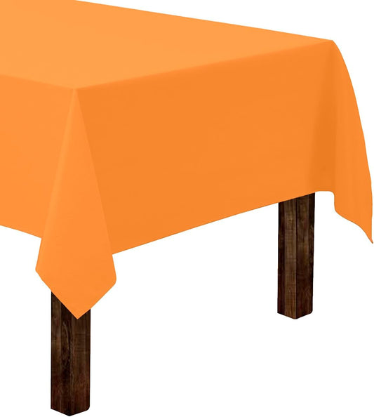 Gee Di Moda Rectangle Tablecloth - 60 x 84 Inch Orange Table Cloth for 5 Foot Rectangle Table - Heavy Duty Washable Fabric - for 5 Ft Buffet Table, Holiday Party, Dinner, Wedding & Baby Shower