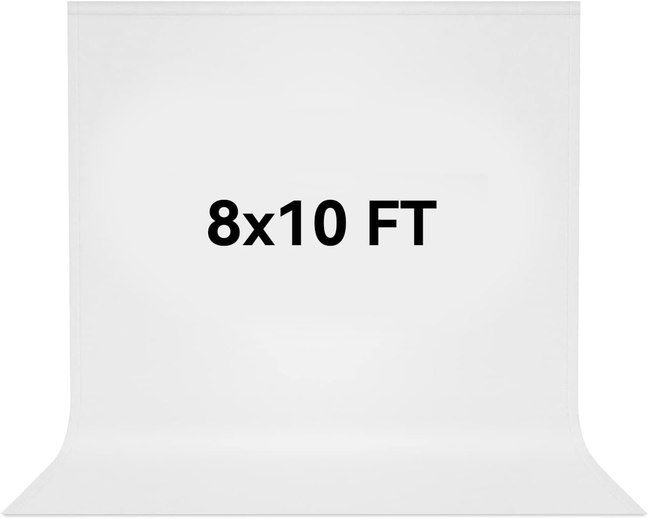 8X10 FT White Backdrop, 100% Polyester Photography Background Curtain Screen, Foldable White Screen Washable for Professional Photoshoot Portraits Party Video Studio