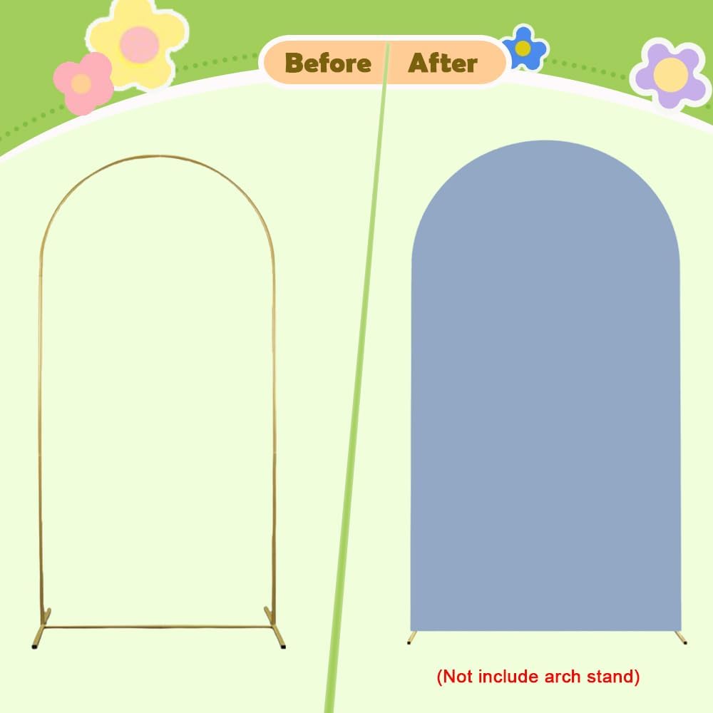 Wedding Arch Cover Dusty Blue 6FT Arch Backdrop Cover Spandex Covers for Arch Wall Panels Chiara Backdrop Cover Baby Shower Balloon Party Decorations