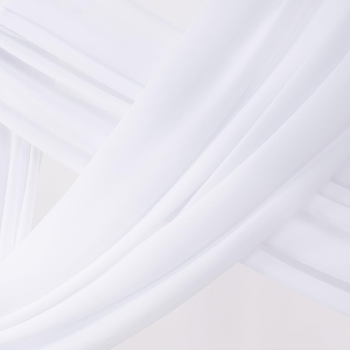 Socomi Wedding Arch Draping Fabric 3 Panels 29" x 19Ft White Sheer Chiffon Curtain Drapes 6 Yards for Wedding Ceremony Birthday Party Decoration