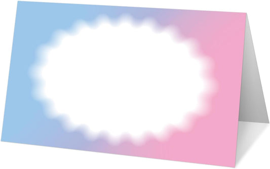 25 Color Gradient Place Cards for Table Seating, Pink Blue Wedding Name Place Card, Tent Cards for Birthday Bridal Shower Baby Shower Reception Dinner Party Decorations -A03