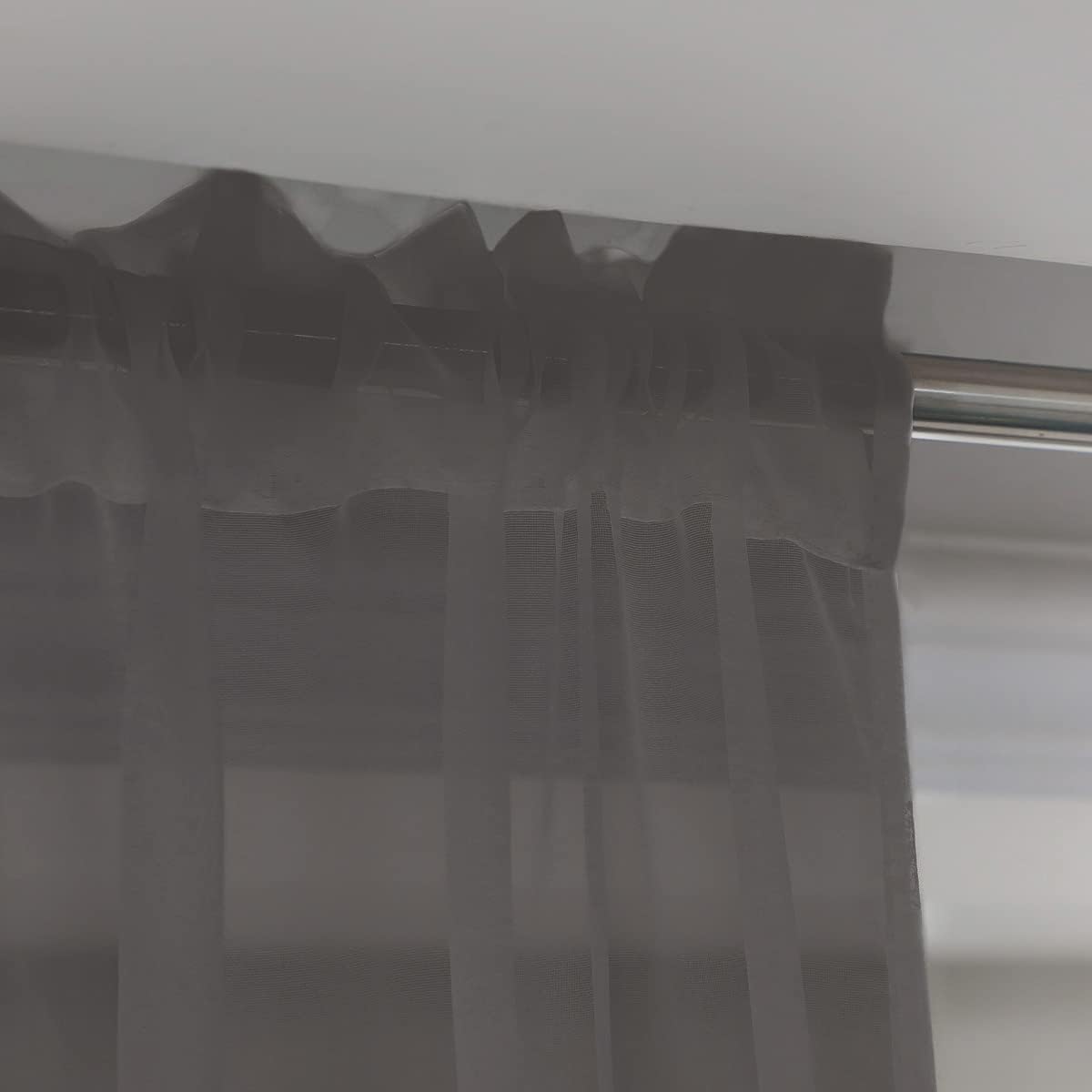 Window Dark Gray Sheer Curtains 84 Inches Long 2 Panels Sheer Curtain Basic Rod Pocket Panel for Bedroom Children Living Room Yard Kitchen (Dark Gray, 52" W x 84" L | 2 pcs)