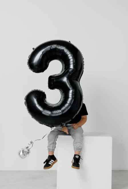 40 Inch Black 13 Large Number Balloon, 13 31 Black Birthday Party Decorations, Numbers 13 31 Foil Balloons for Anniversary Graduations Celebration Supplies